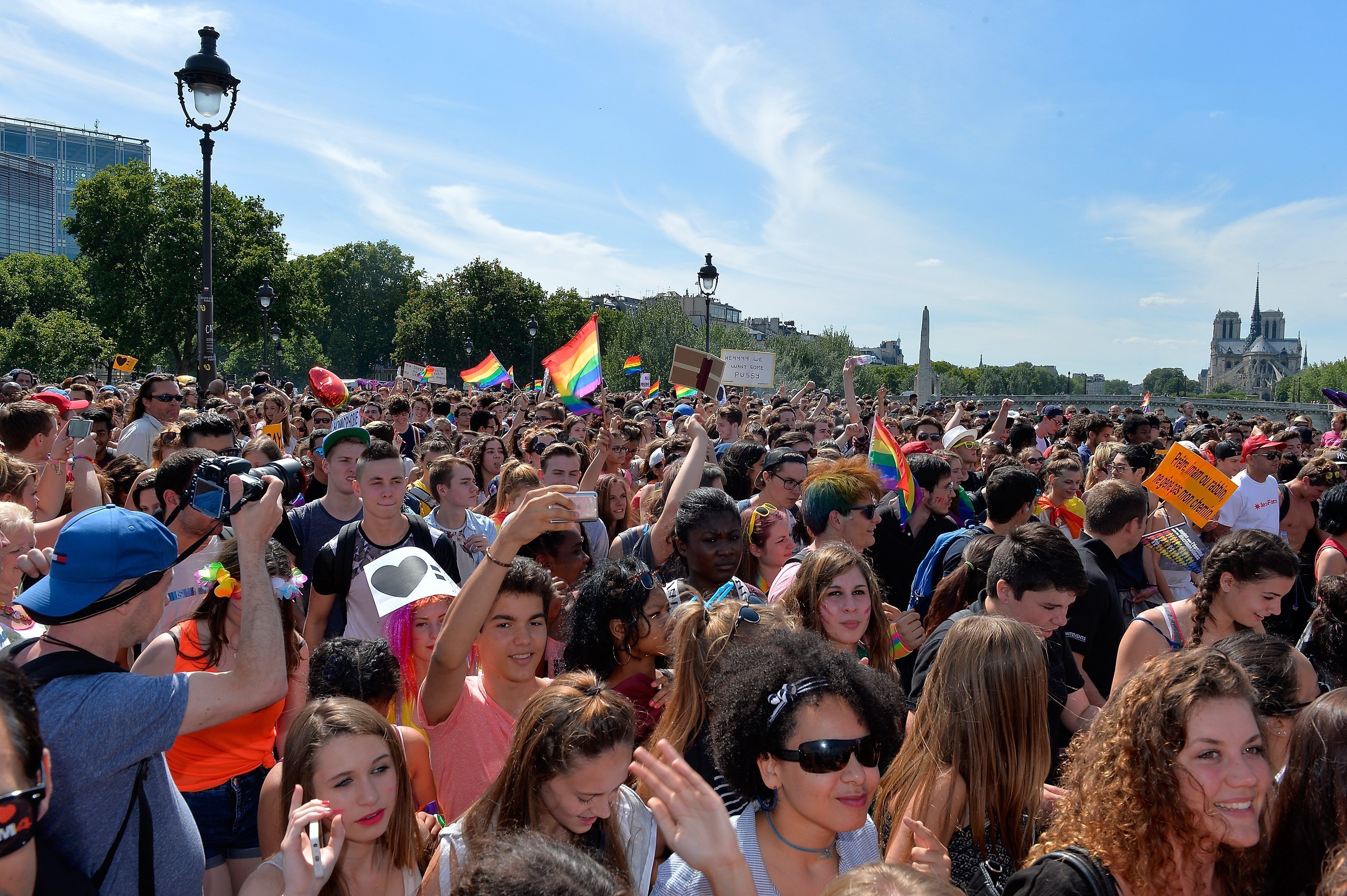 Thousands gathered to support gay rights at the Gay Pride Parade in Paris | Photo: Getty Images