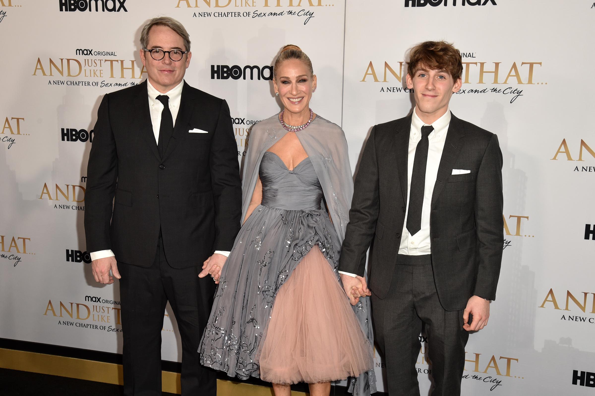 Matthew Broderick, Sarah Jessica Parker and James Broderick at the New York Premiere of "And Just Like That..." 2021 | Source: Getty Images