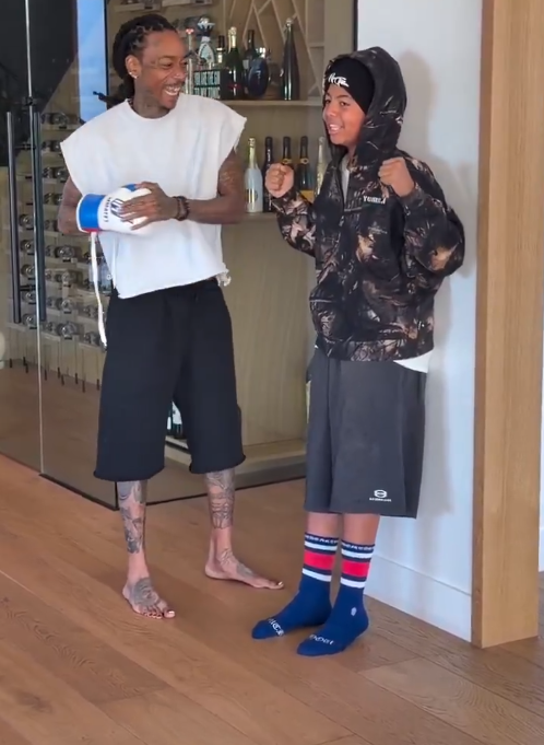 Wiz Khalifa's birthday tradition with his son Sebastian Thomaz, from a post dated February 21, 2026 | Source: X/DailyLoud