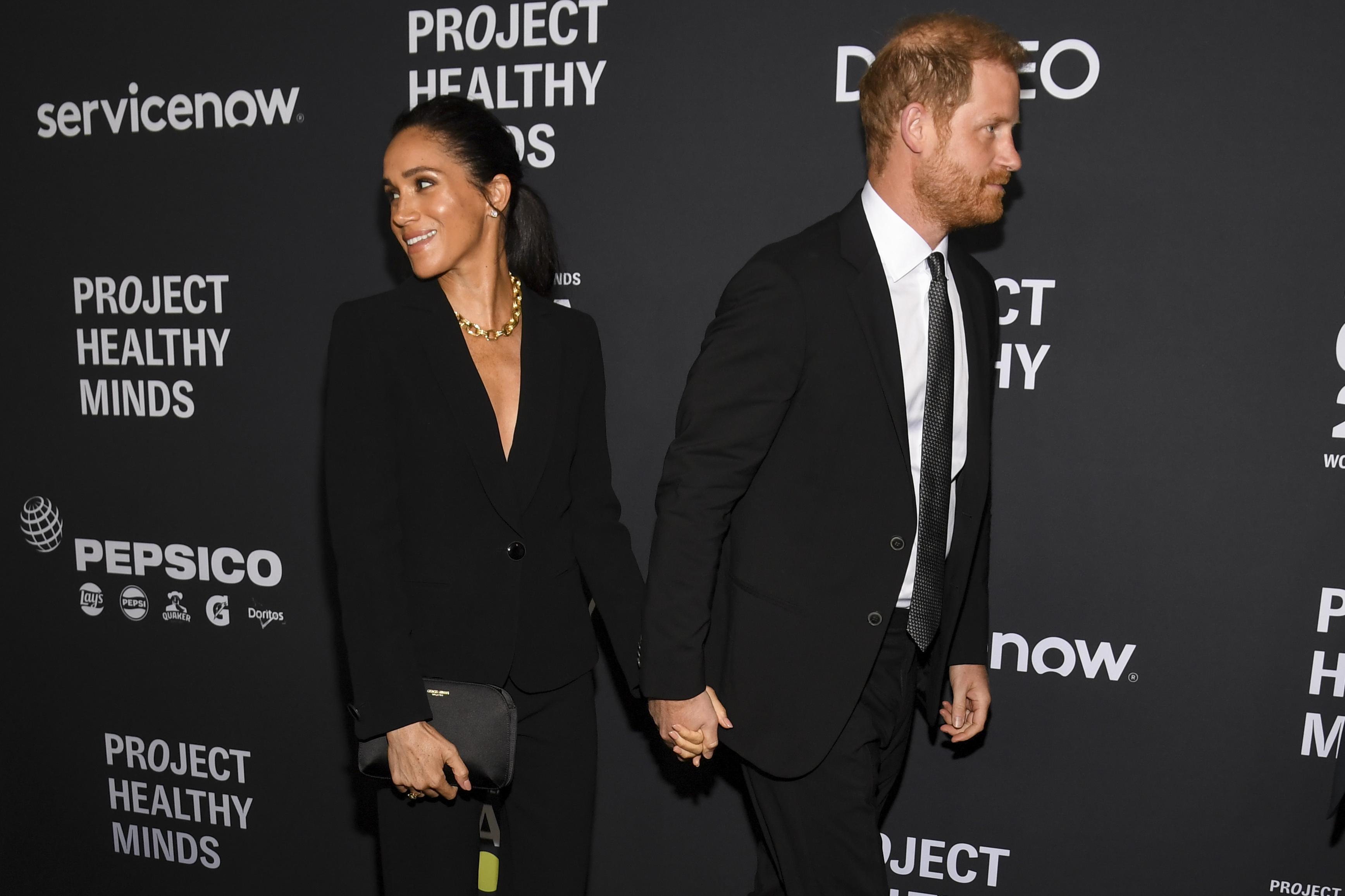 Meghan Markle and Prince Harry are at the Project Healthy Minds' World Mental Health Day Festival held at Spring Studios in New York on October 9, 2025 | Source: Getty Images