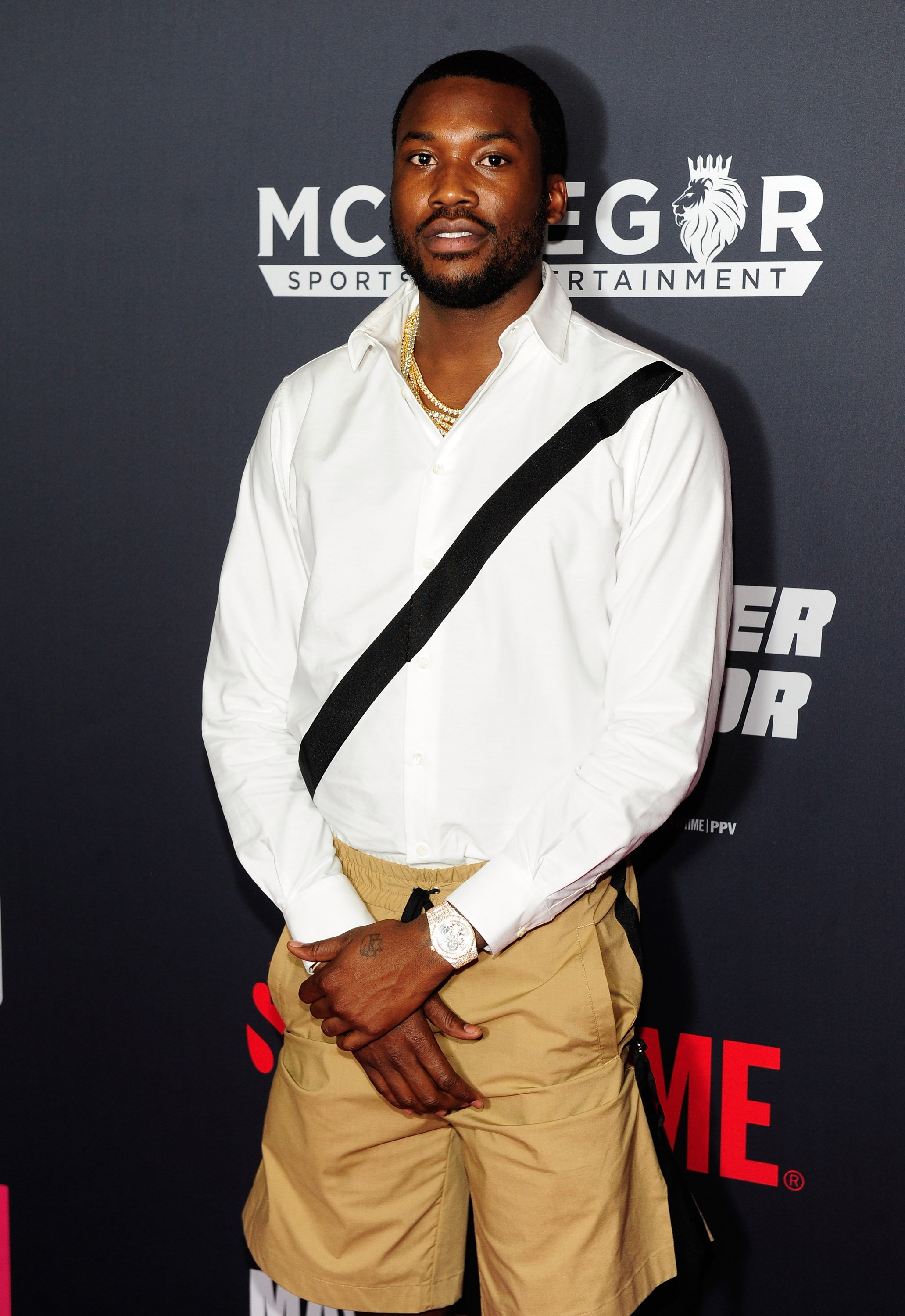 Meek Mill attending a VIP party before the Floyd Mayweather Jr.-Conor McGregor boxing match in Las Vegas in August 2017. | Photo: Getty Images