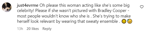 A fan comments on a post about Bradley Cooper and Irina Shayk | Source: Instagram/pagesix
