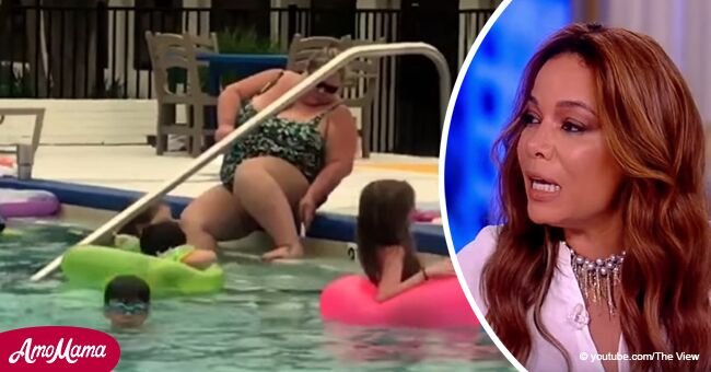 Woman caught on video shaving her legs in a public pool full of children