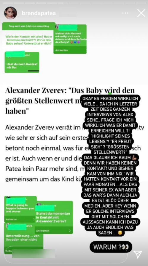 Screenshot der Instagram-Story von Brenda Patea | Quelle: Instagram/brendapatea