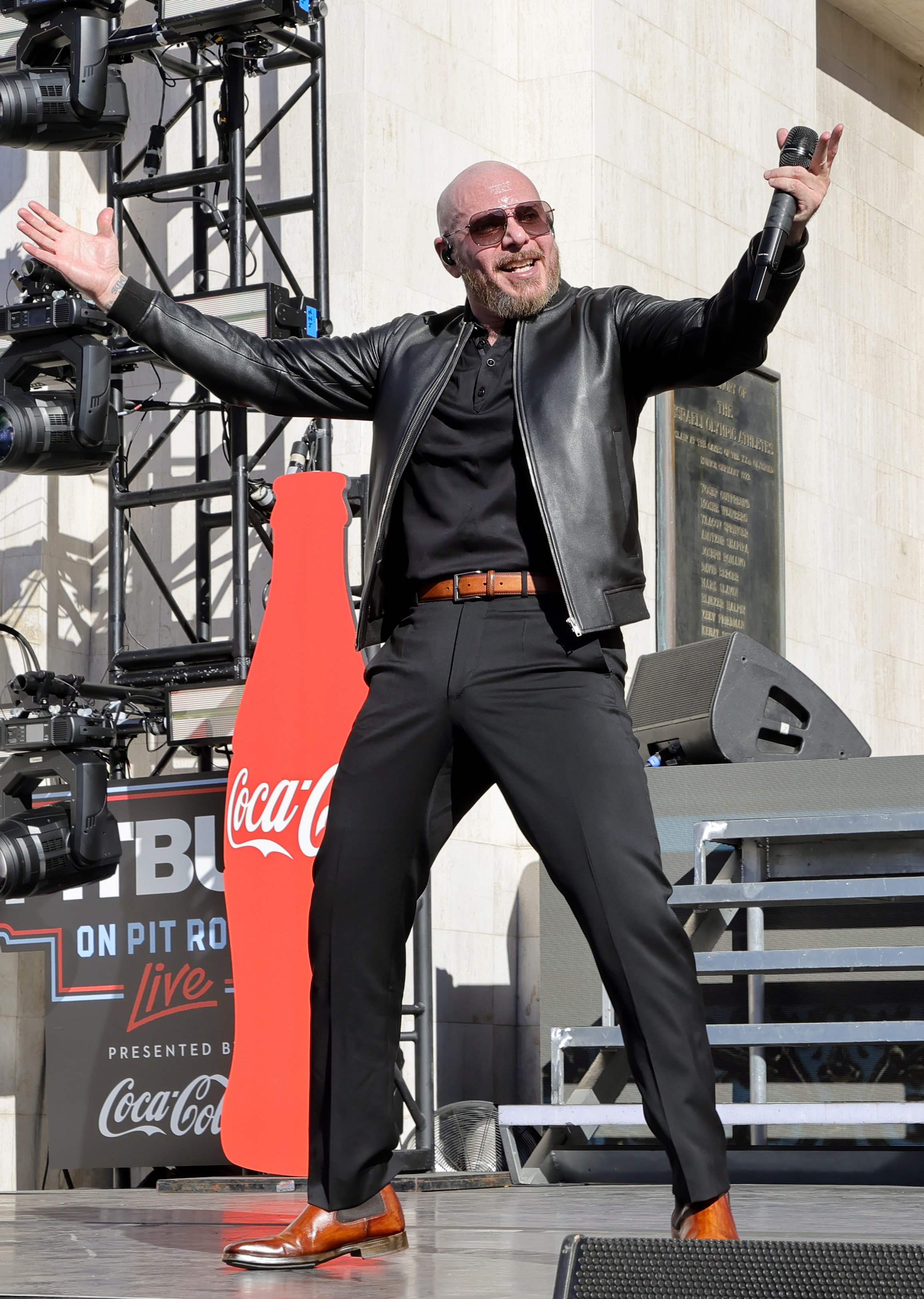 Pitbull performing during NASCAR's Busch Light Clash on February 06, 2022, in California | Source: Getty Images