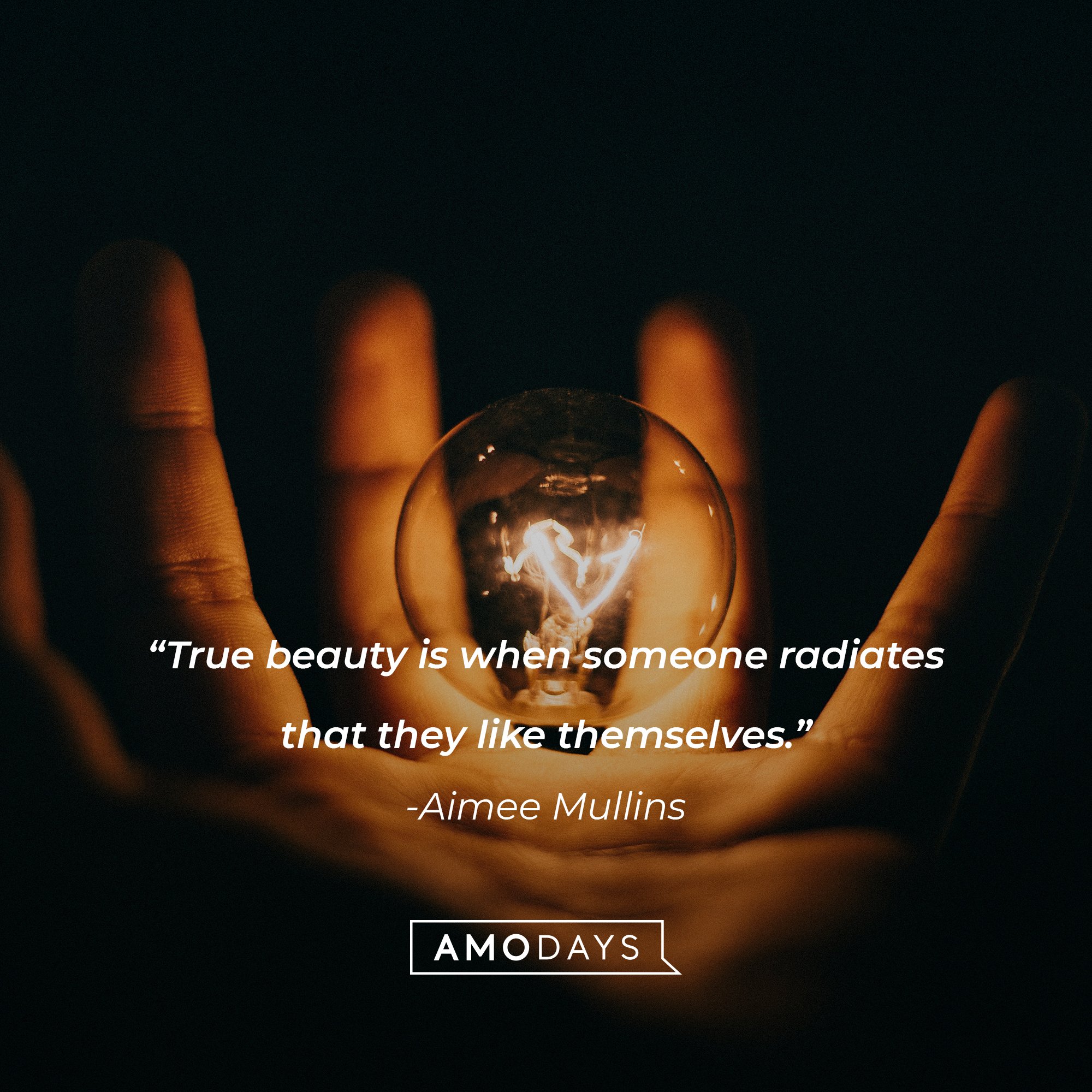 Aimee Mullins's quote:"True beauty is when someone radiates that they like themselves." | Image: AmoDays
