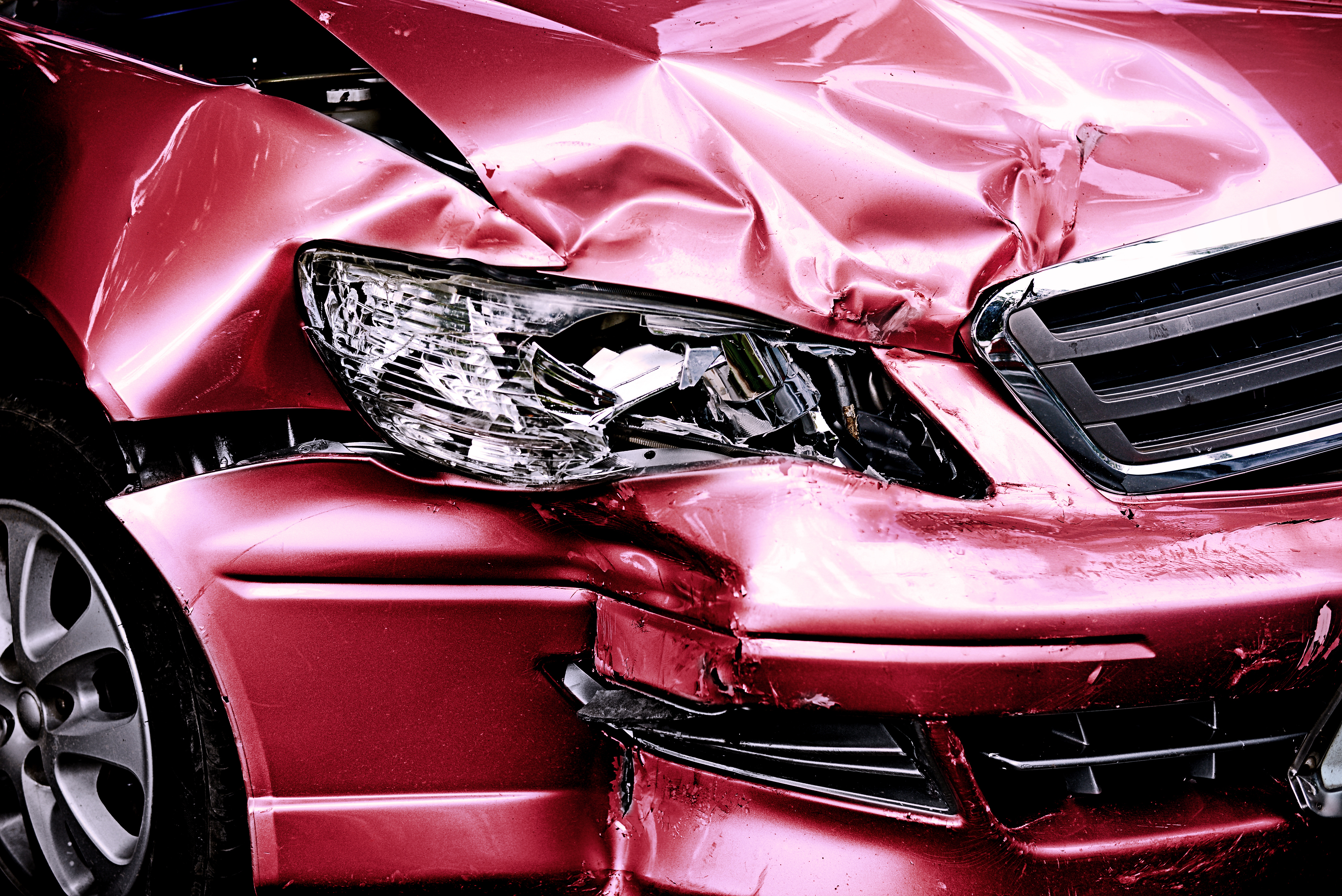 Red car after crashing | Source: Shutterstock.com