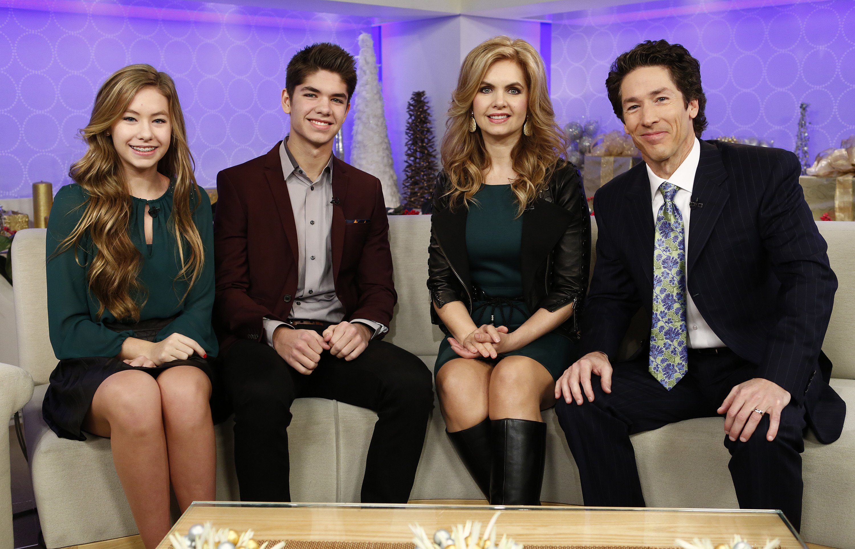 Alexandra Osteen, Jonathan Osteen, Victoria Osteen, and Joel Osteen on the "Today" show on December 17, 2012. | Source: Getty Images