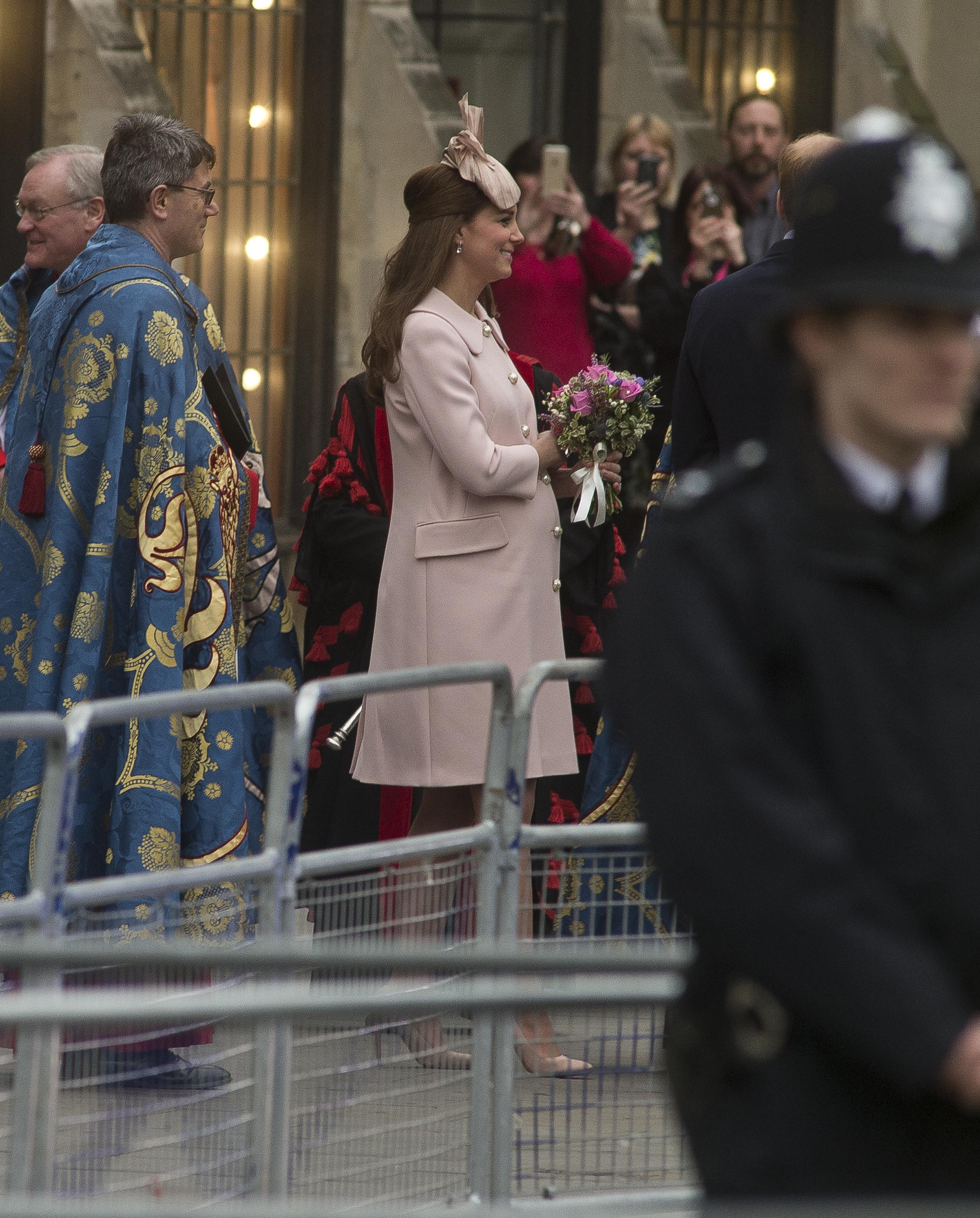 Catherine and Duchess of Cambridge is seen leaving the Commonwealth Service, held at Westminster Abbey on March 9, 2015 in London, England.  |  Source: Getty Images