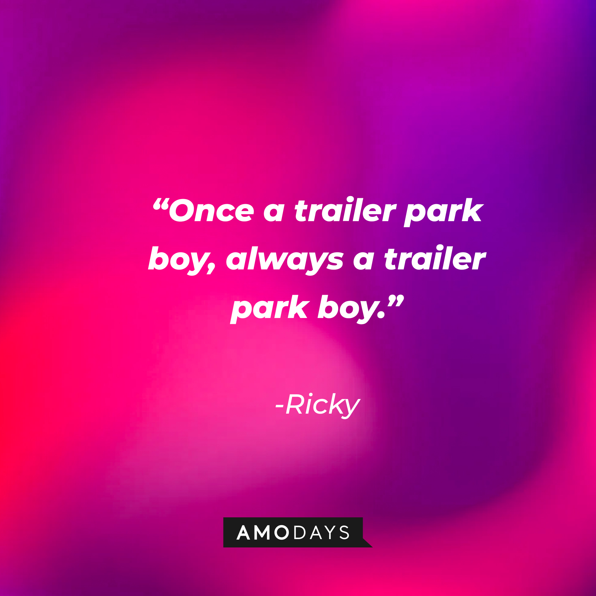 Ricky's quote: “Once a trailer park boy, always a trailer park boy.” | Source: Amodays