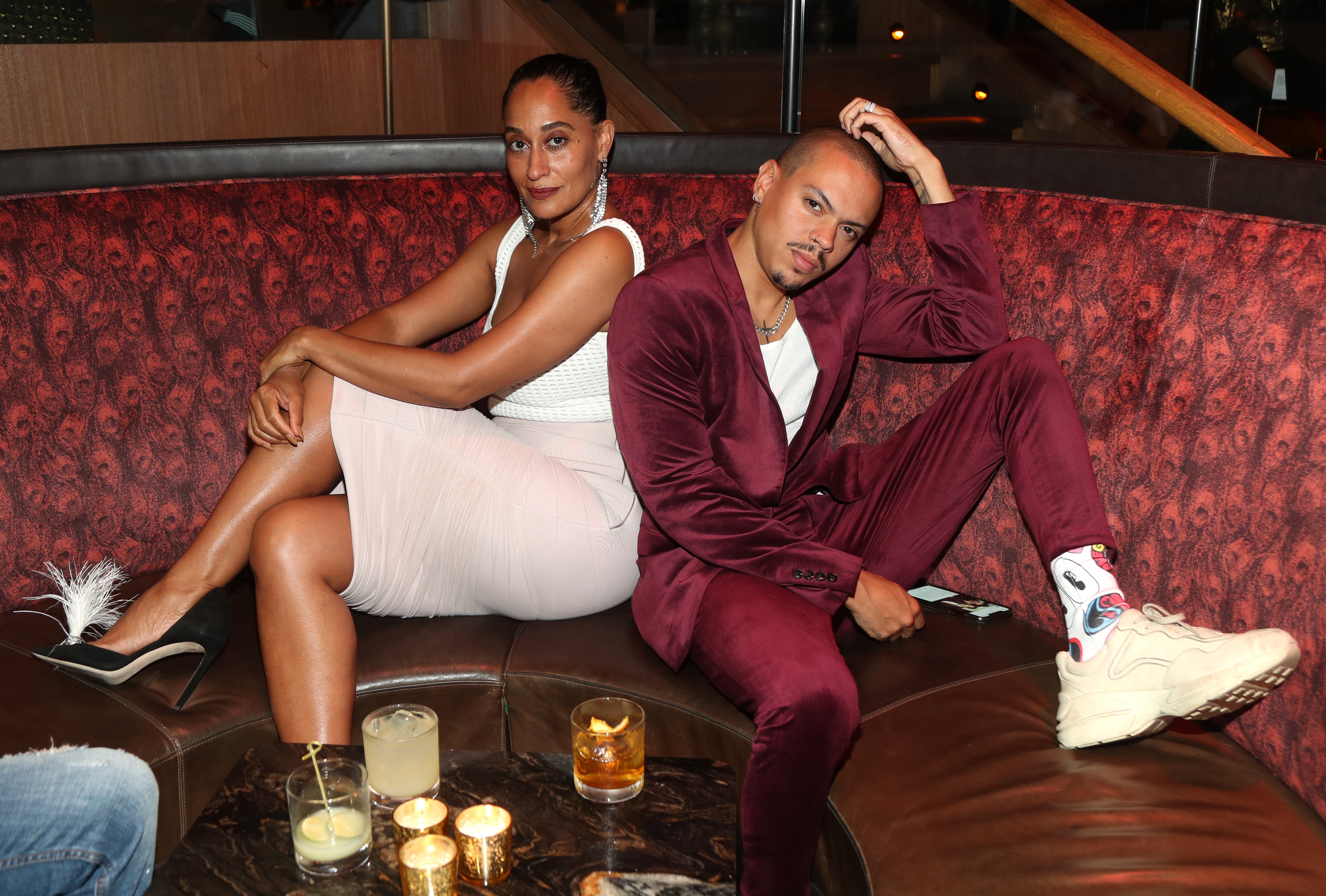Tracee Ellis Ross (L) and Evan Ross celebrate Kevin Hart's 40th birthday at TAO on July 6, 2019, in Los Angeles, California. | Source: Getty Images 