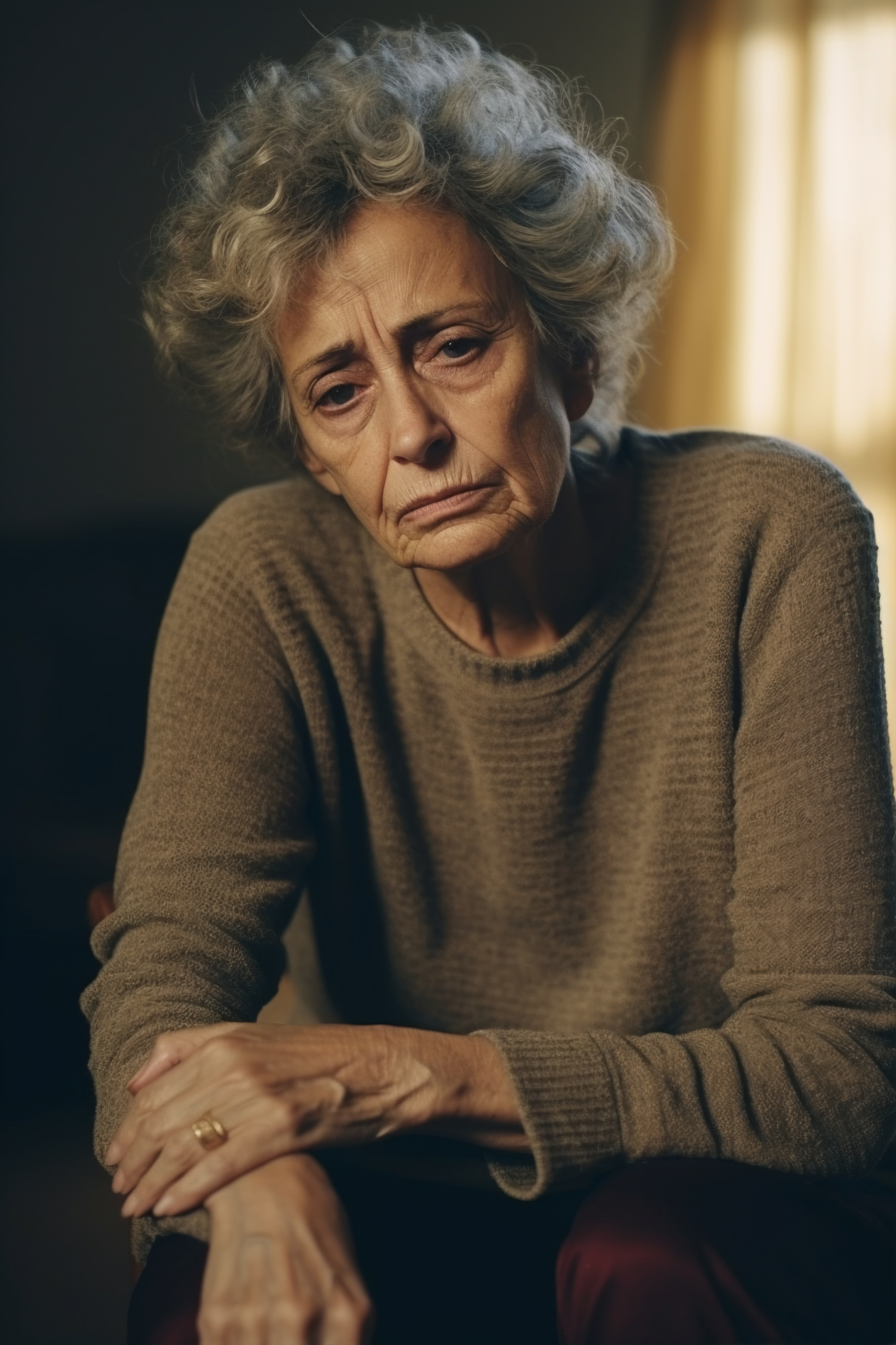 A sad elderly woman | Source: Freepik