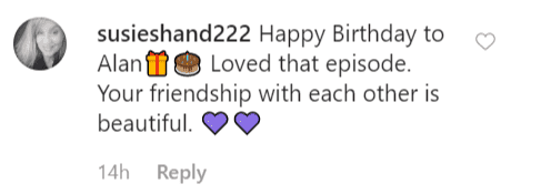 A fan comment on Loretta Swit's birthday message to Alan Alda | Instagram: @lorettaswit