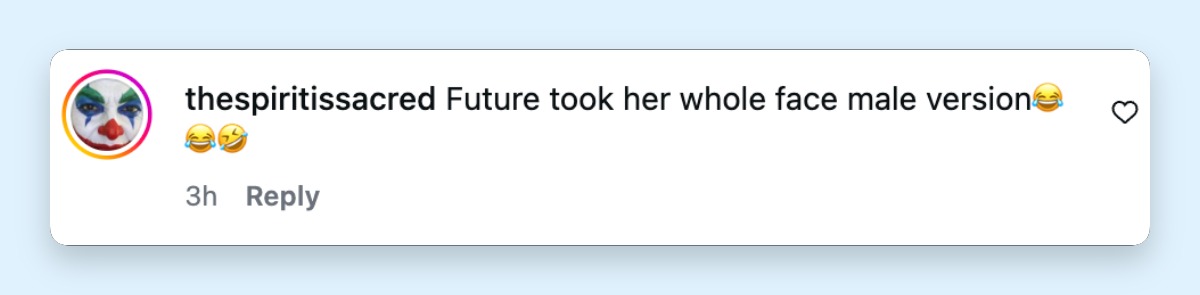 Netizen comment about Ciara and her son, Future Wilson, posted on May 11, 2026. | Source: Instagram/ciara