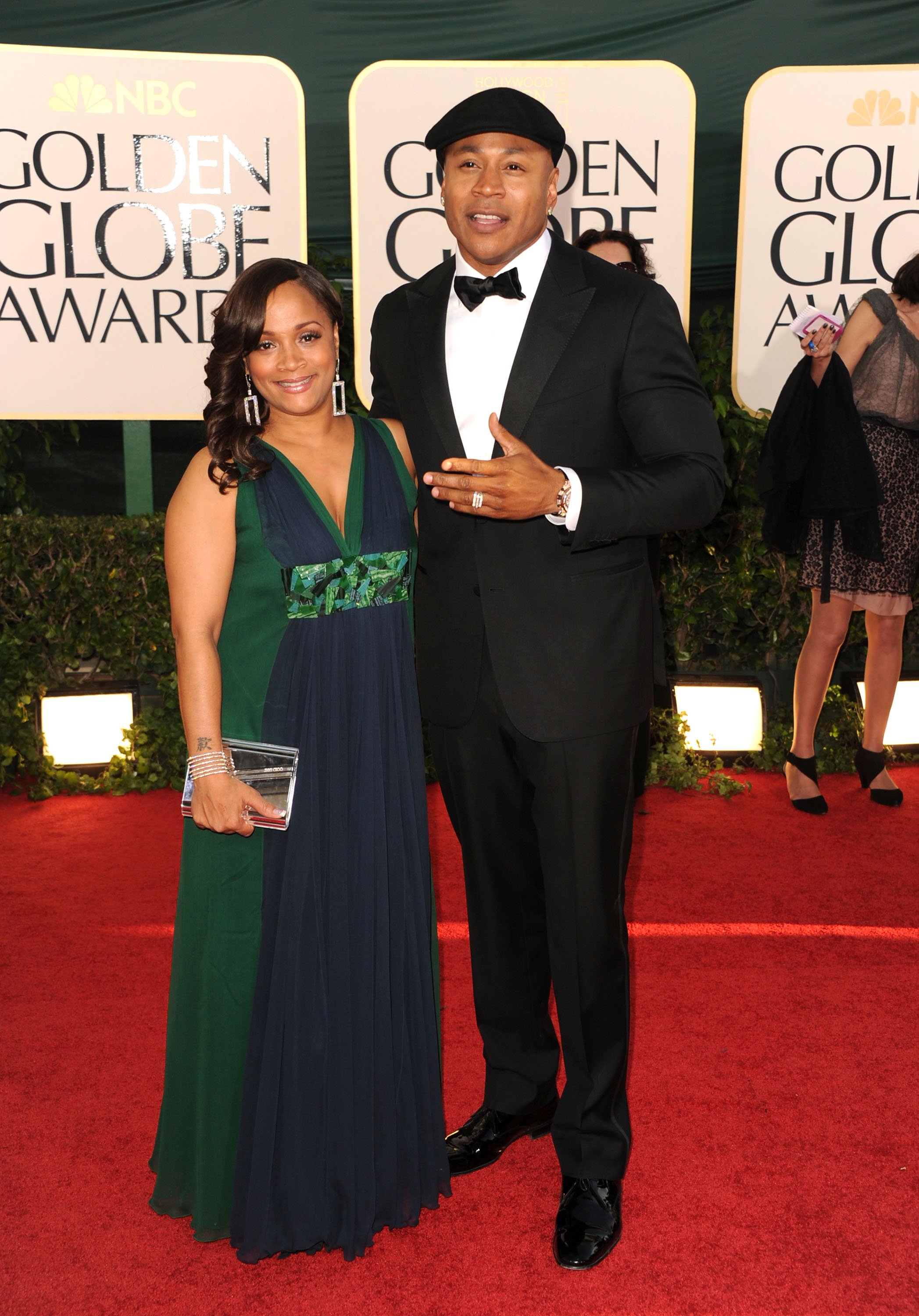 Simone Smith and LL Cool J arrive at the 68th Annual Golden Globe Awards on January 16, 2011 | Source: Getty Images