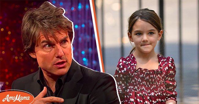 RIGHT: Tom Cruise on "The Graham Norton Show," 2016. LEFT: Suri Cruise playing in Bleecker Playground, 2012, New York City. | Photo: Getty Images