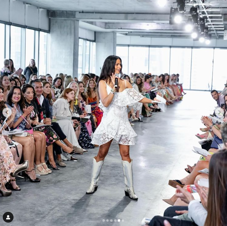 Camila Alves on stage, in a photo shared on Instagram in April 2024 | Source: Instagram/officiallymcconaughey