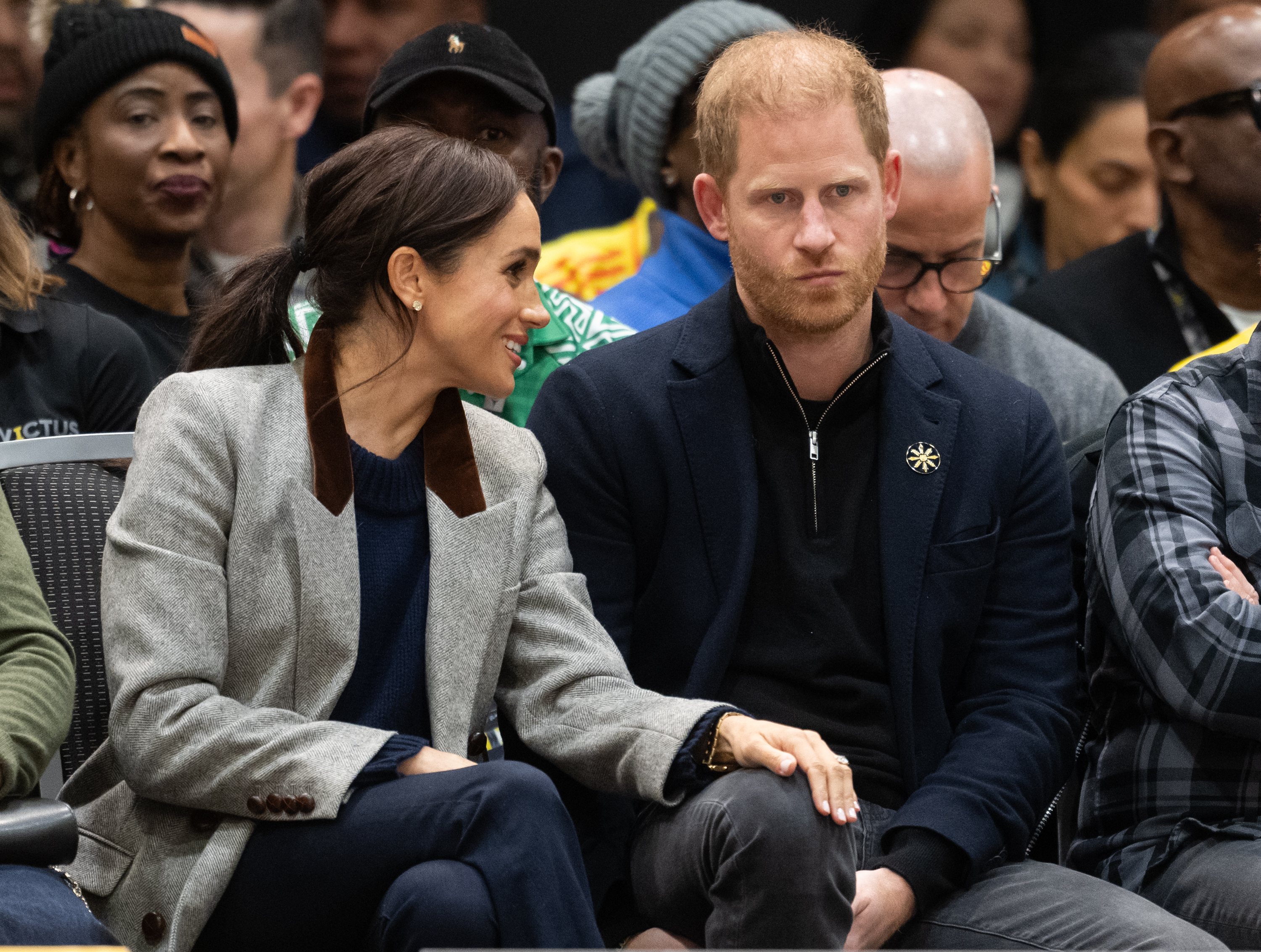 Meghan Markle and Prince Harry attend the wheelchair basketball match between the USA v Nigeria during day one of the 2025 Invictus Games at the Vancouver Convention Centre on February 9, 2025, in Vancouver, British Columbia | Source: Getty Images