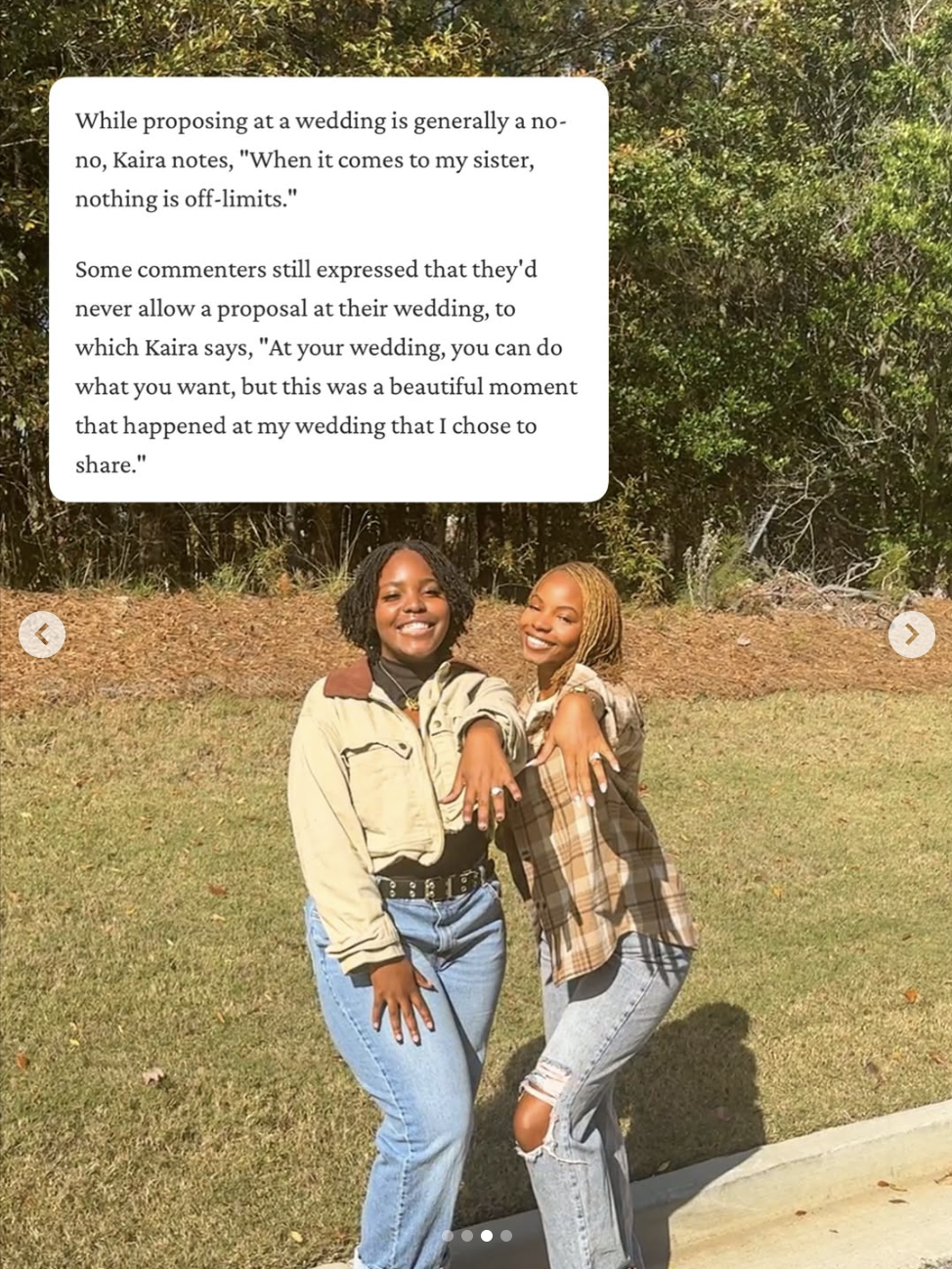 Stephanie and Kaira show off their rings, as seen in a post dated November 10, 2025 | Source: Instagram/theofficialkaira