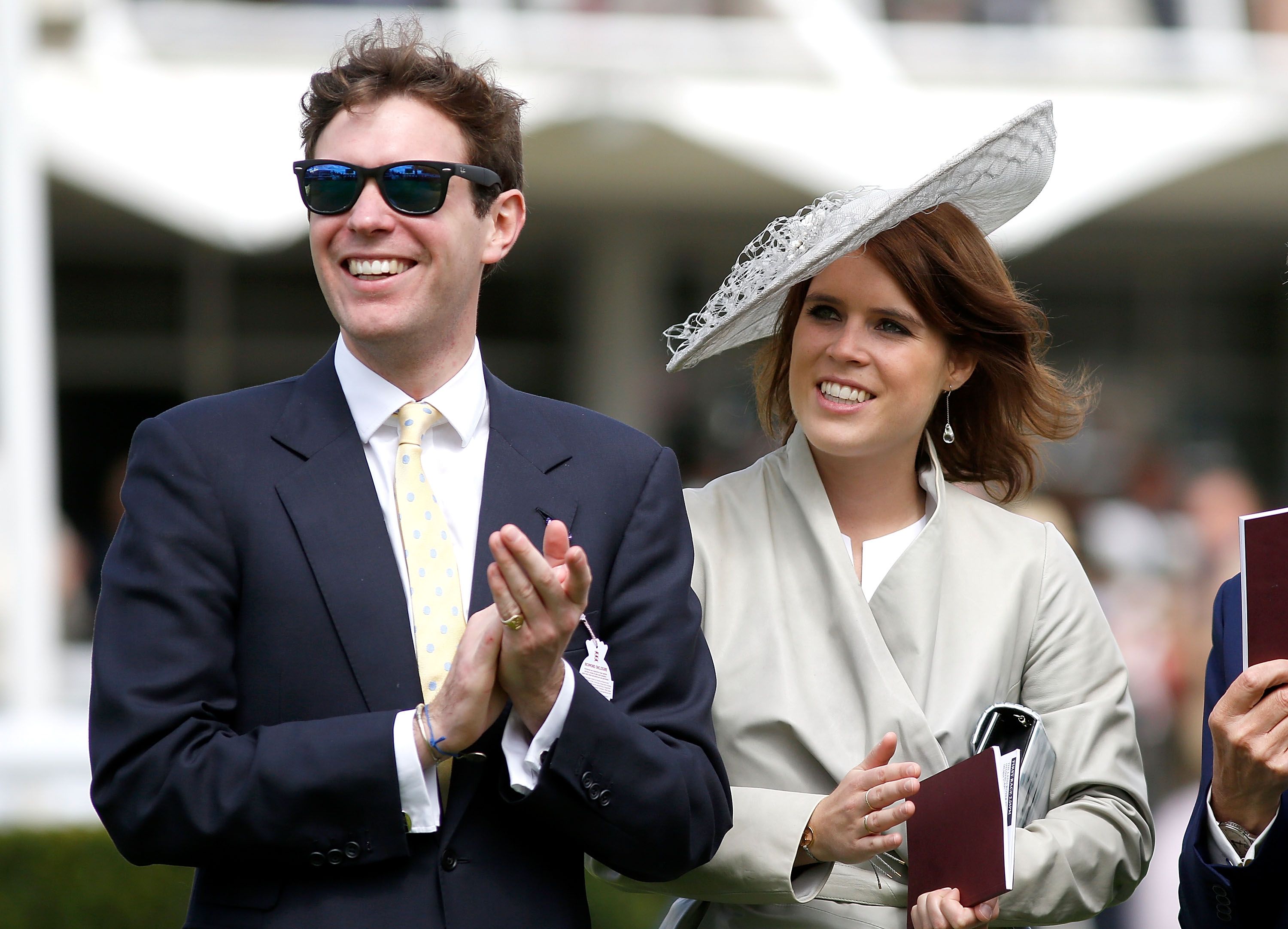 Princess Eugenie and Jack Brooksbank at day three of the Qatar Goodwood Festival at Goodwood Racecourse on July 30, 2015 in Chichester, England. | Photo: Getty Images