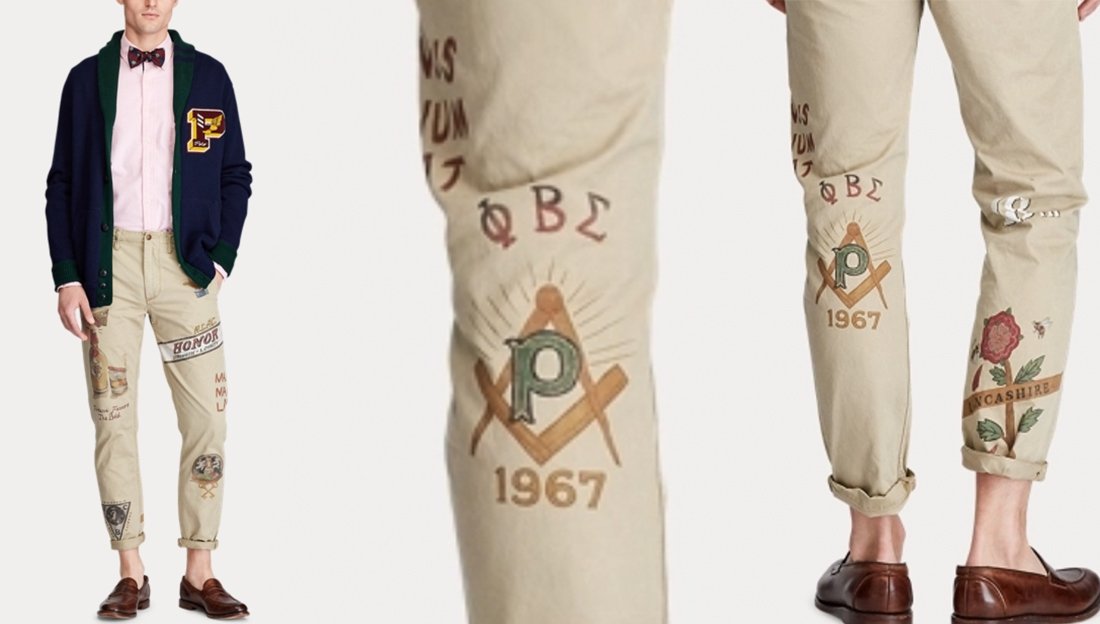 The ad for Ralph Lauren's controversial pants bearing the Phi Beta Sigma logo. | Photo: WatchTheYard