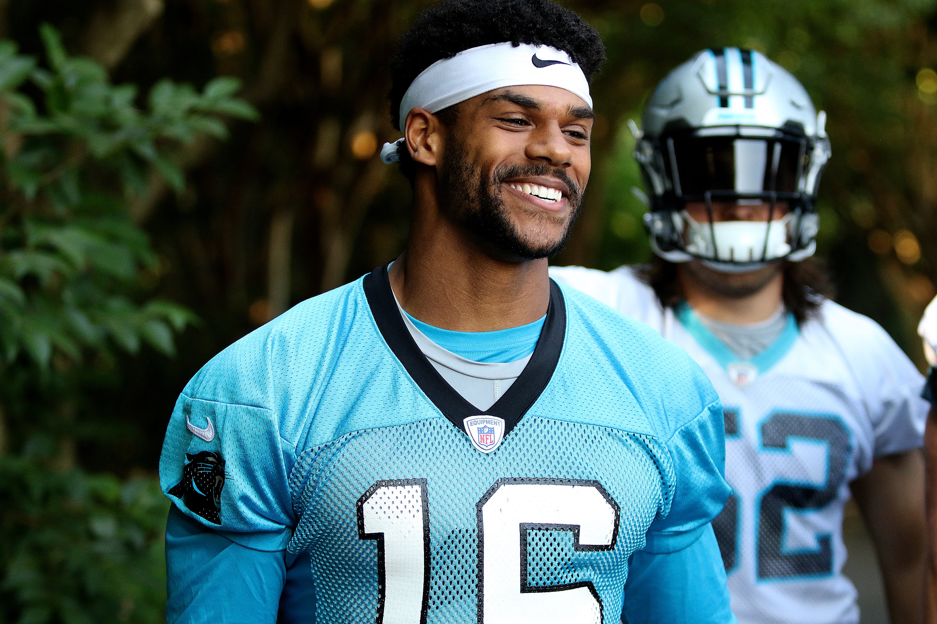 Andre Levrone wide receiver of Carolina during an OTA practice at the Carolina Panthers training facility in Charlotte, N.C. on May 28, 2019. | Source: Getty Images