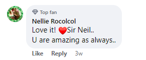 A screenshot of a comment talking about how amazing Sedaka still is posted on Facebook on May 2, 2023 | Source: Facebook.com/Neil Sedaka
