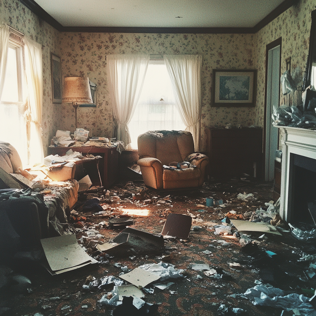 A trashed living room | Source: Midjourney