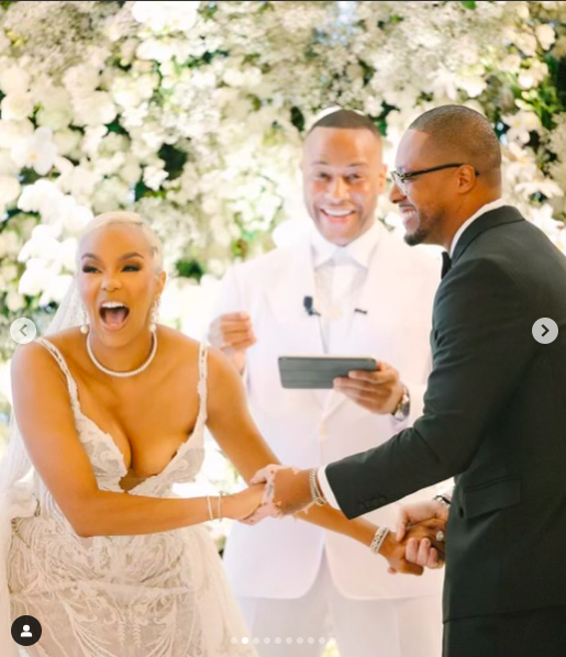 LeToya Luckett and Taleo Coles during their vow exchange, posted on August 1, 2024 | Source: Instagram/valeisha