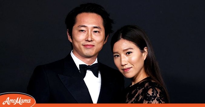 Actor Steven Yeun and his wife Joana Pak at the Los Angeles County Museum of Art on November 06, 2021 in Los Angeles, California. | Source: Getty Images