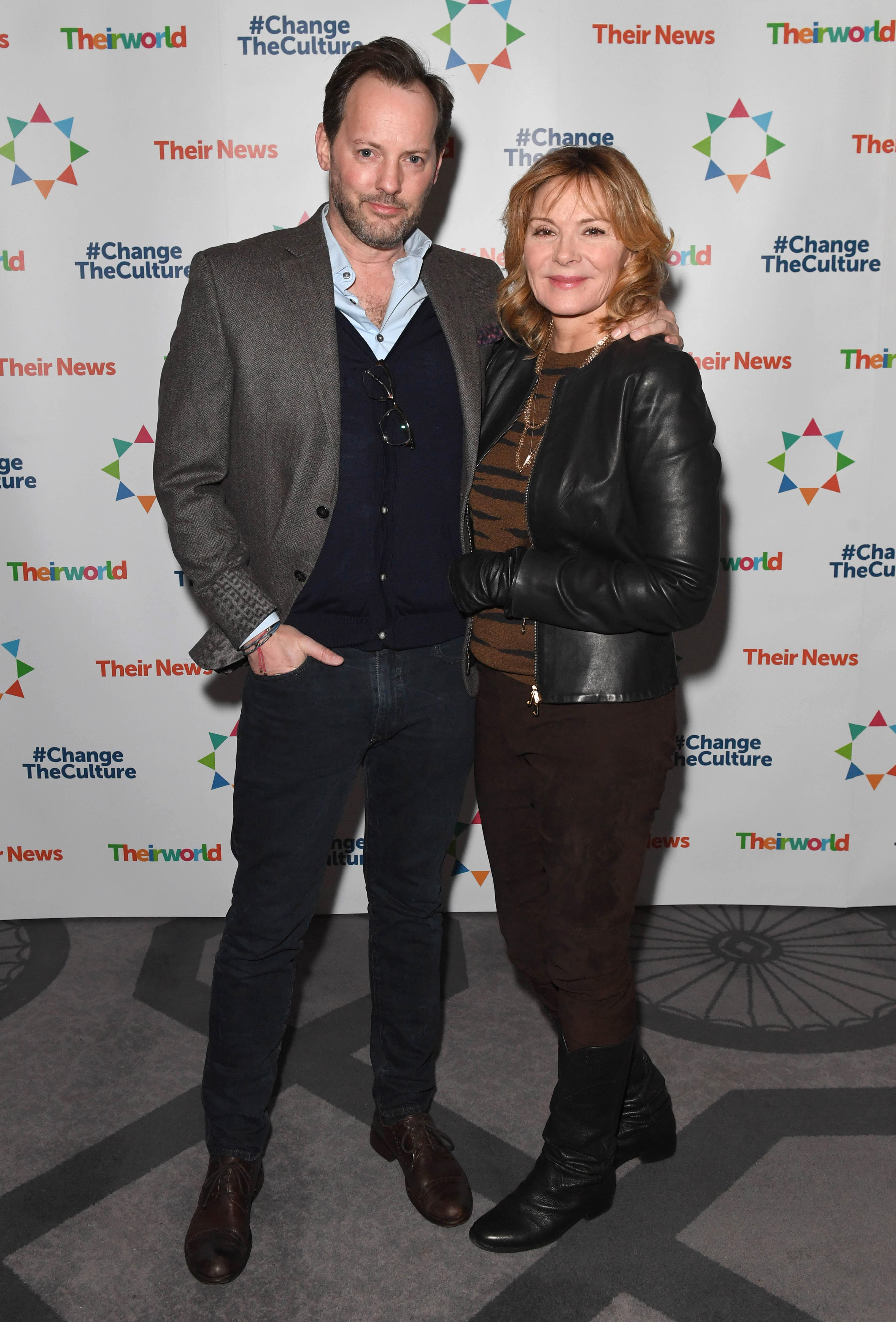 Russell Thomas and Kim Cattrall attend Sarah Brown's Theirworld charity event at London's Connaught Rooms on March 1, 2018, in London, England | Source: Getty Images