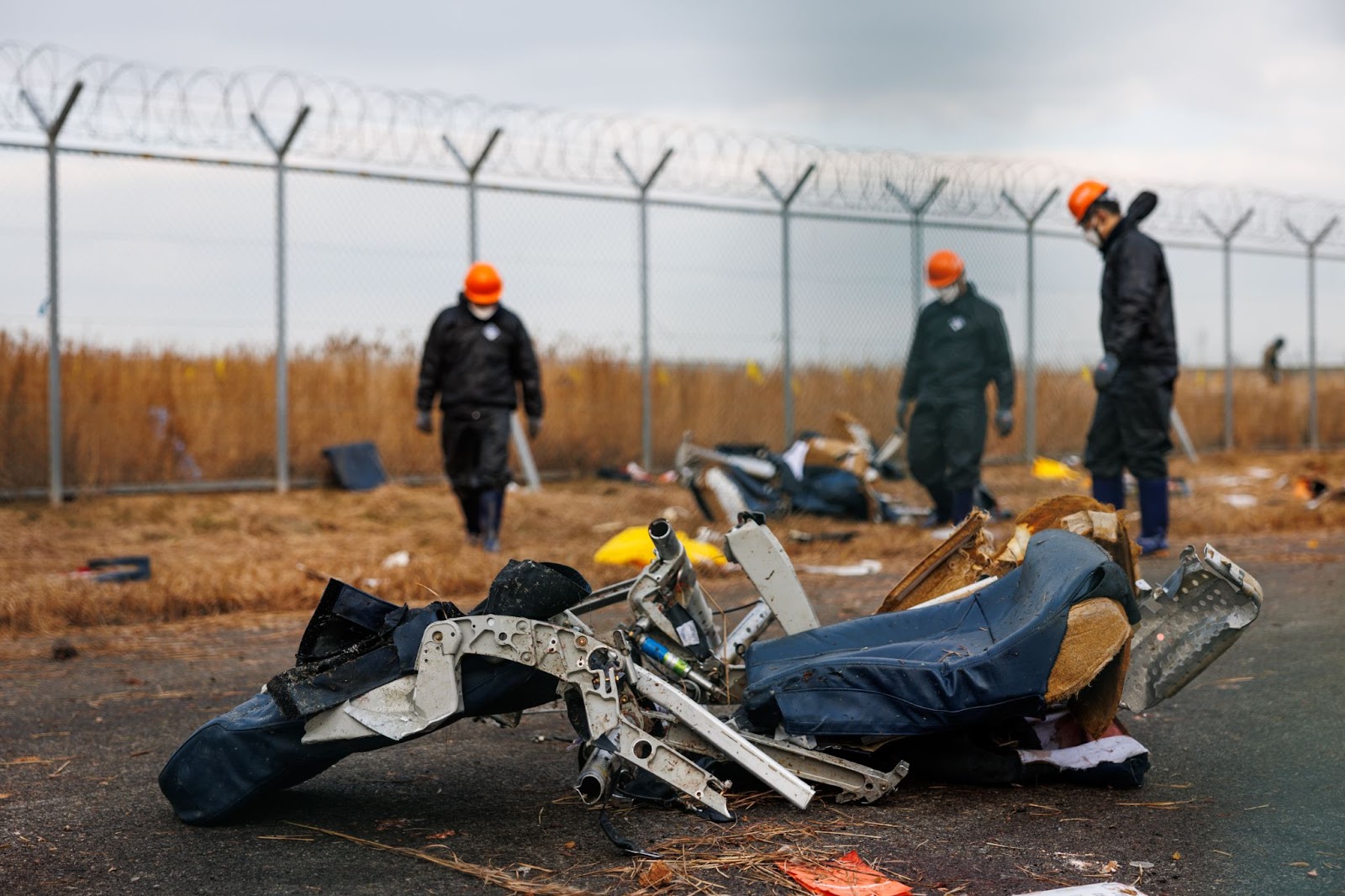 The wreckage of Jeju Air Co. Flight 2216 at Muan International Airport in Muan County, South Korea, on December 30, 2024. | Source: Getty Images