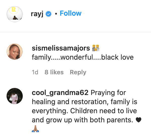 Fans' comments on Ray J's post. | Source: Instagram/rayj