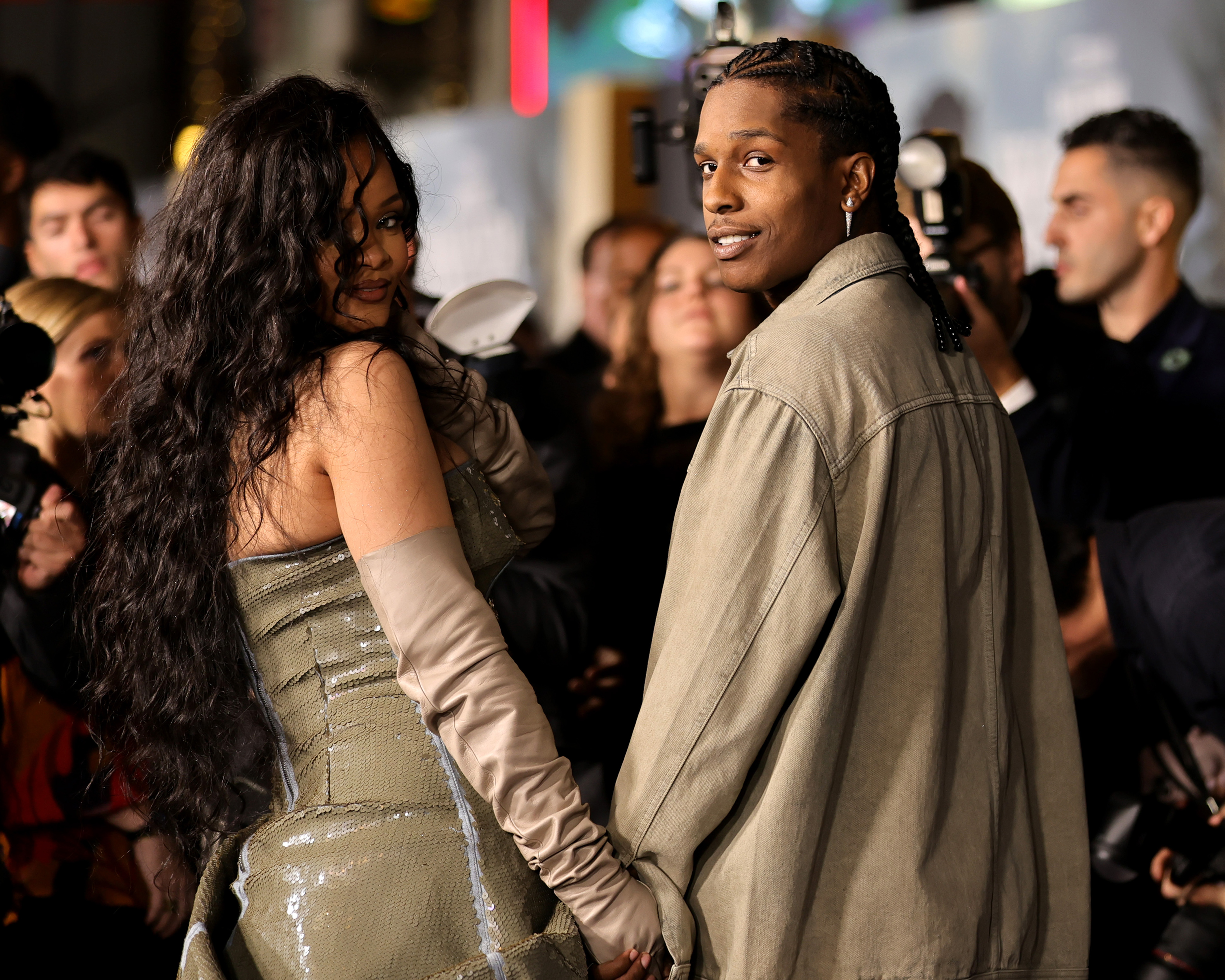 Rihanna and A$AP Rocky attend Marvel Studios' "Black Panther: Wakanda Forever" premiere on October 26, 2022 | Source: Getty Images
