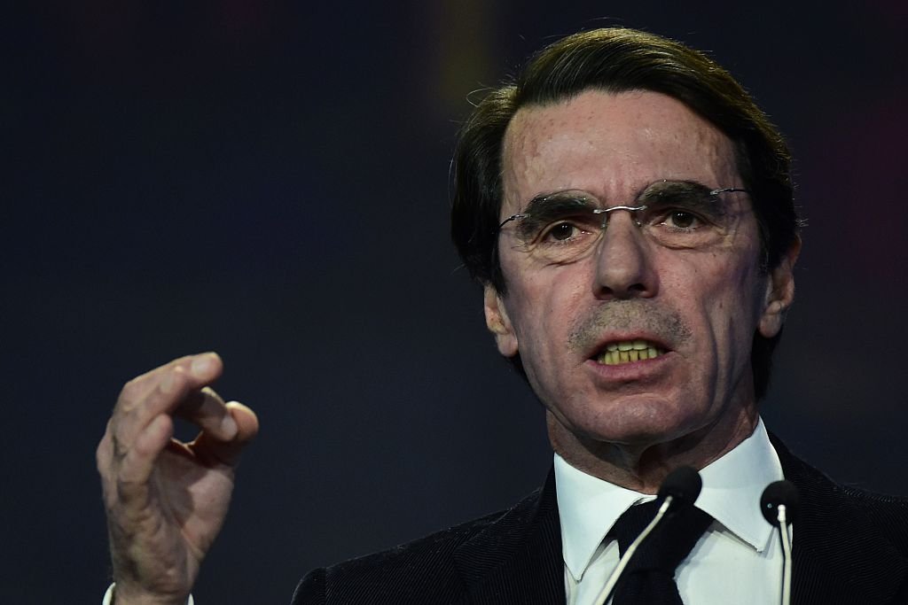 José María Aznar habla durante la convención nacional anual del Partido Popular. | Foto: Getty Images