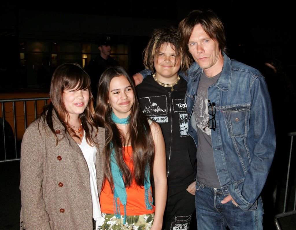 Kevin Bacon and family during Gen Art Film Festival Kicks Off with the New York City Premiere of Loverboy - Outside Arrivals at Ziegfeld Theater in New York City, New York, United States., 2005.