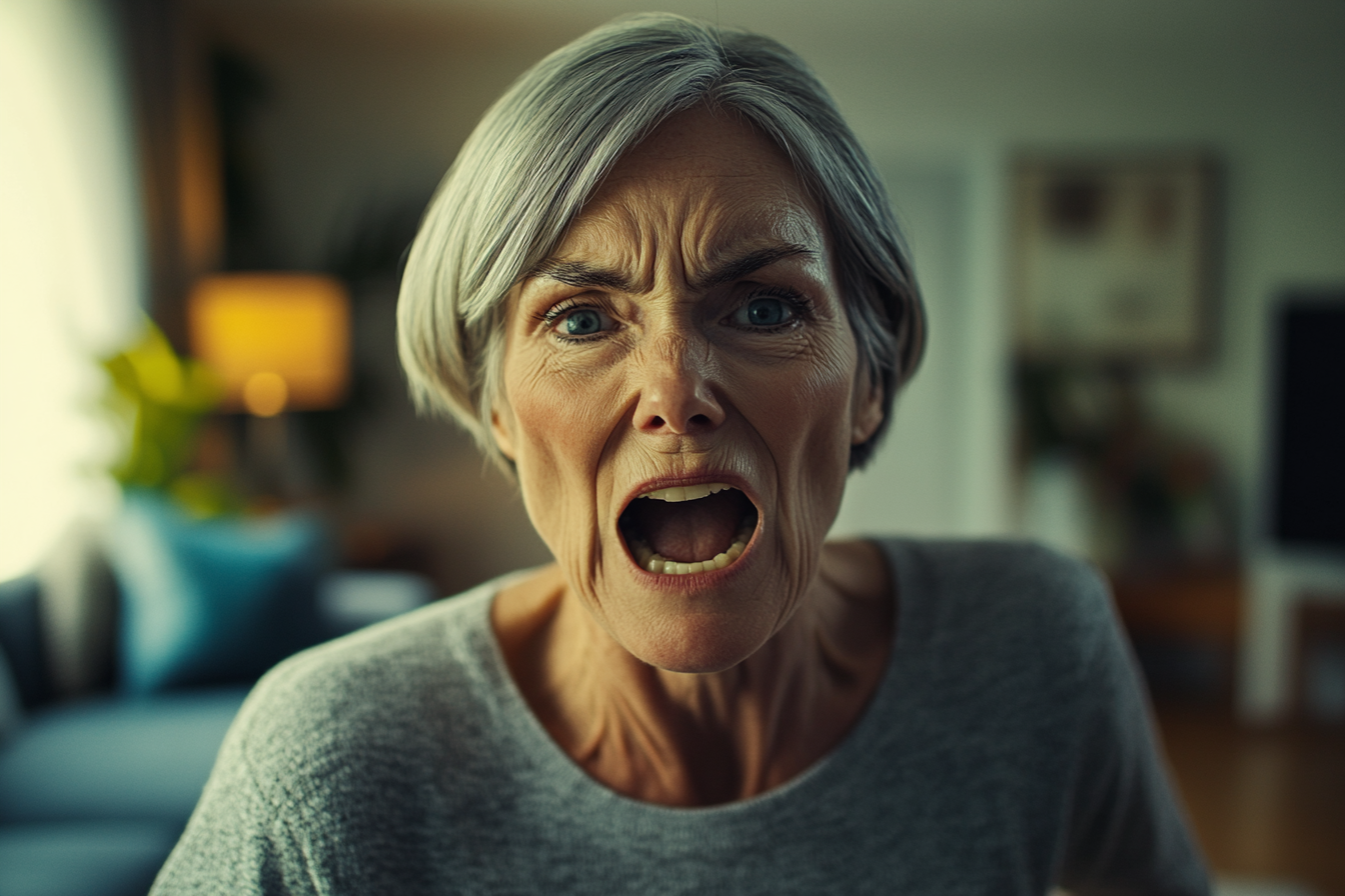 A woman yelling | Source: Midjourney