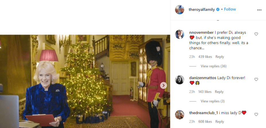 Fans comment on Camilla Parker Bowles' annual Christmas tree decorating event held on December 16, 2020. | Source: Instagram/theroyalfamily.