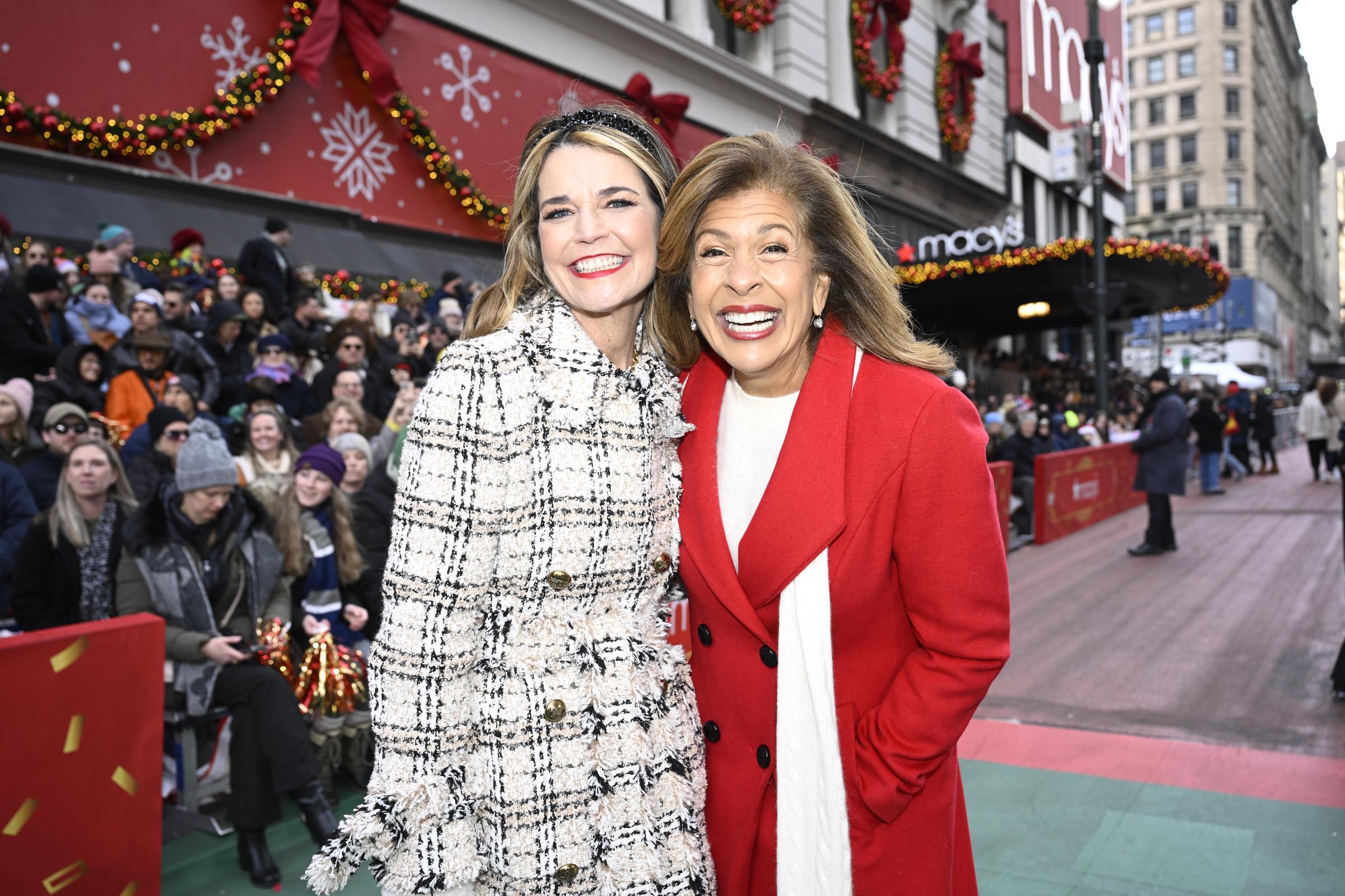Savannah Guthrie and Hoda Kotb at Macy's Thanksgiving Day Parade - Season 99 on November 27, 2025. | Source: Getty Images