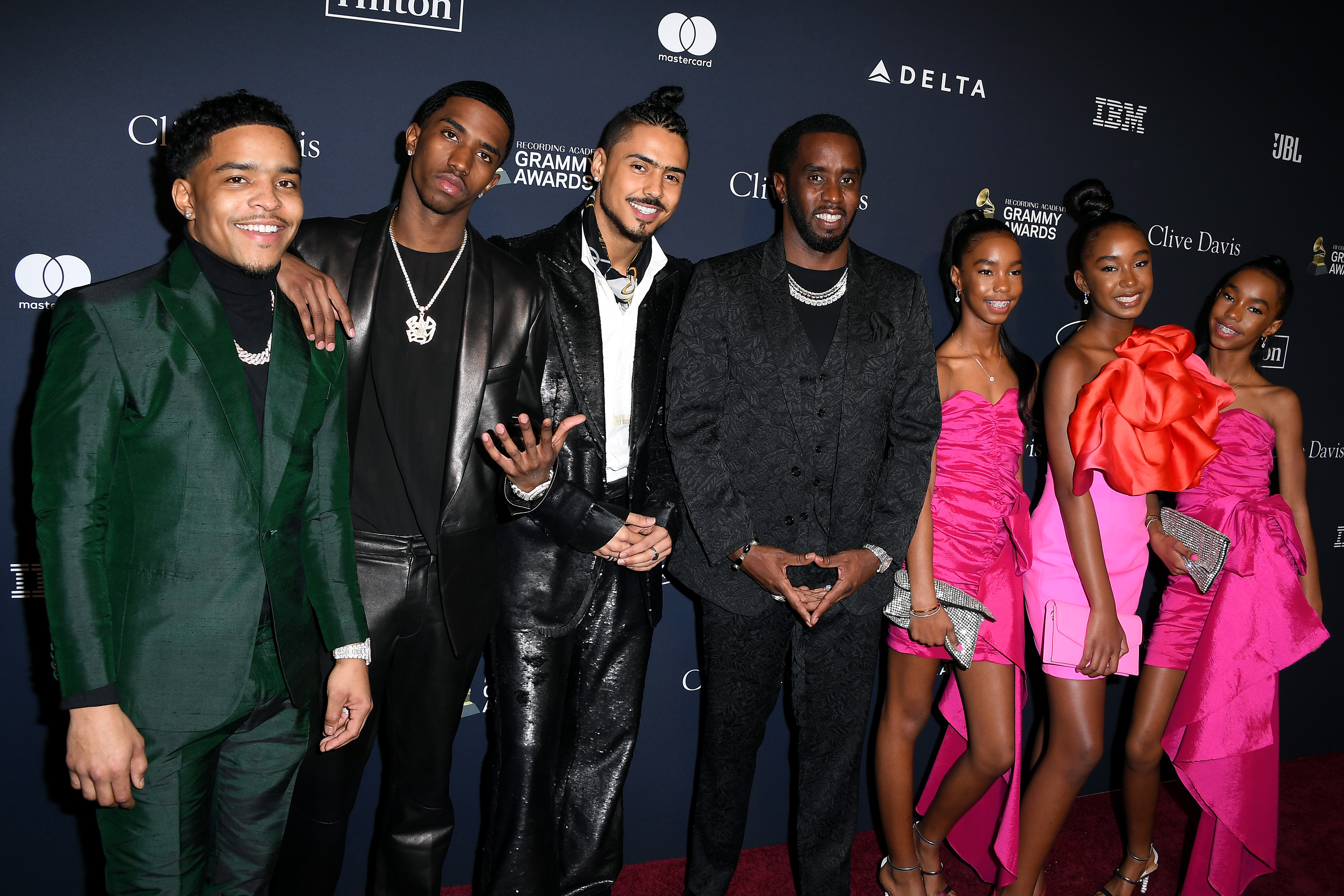 Sean Combs and his children attend the Pre-GRAMMY Gala on January 25, 2020, in Beverly Hills, California. | Source: Getty Images