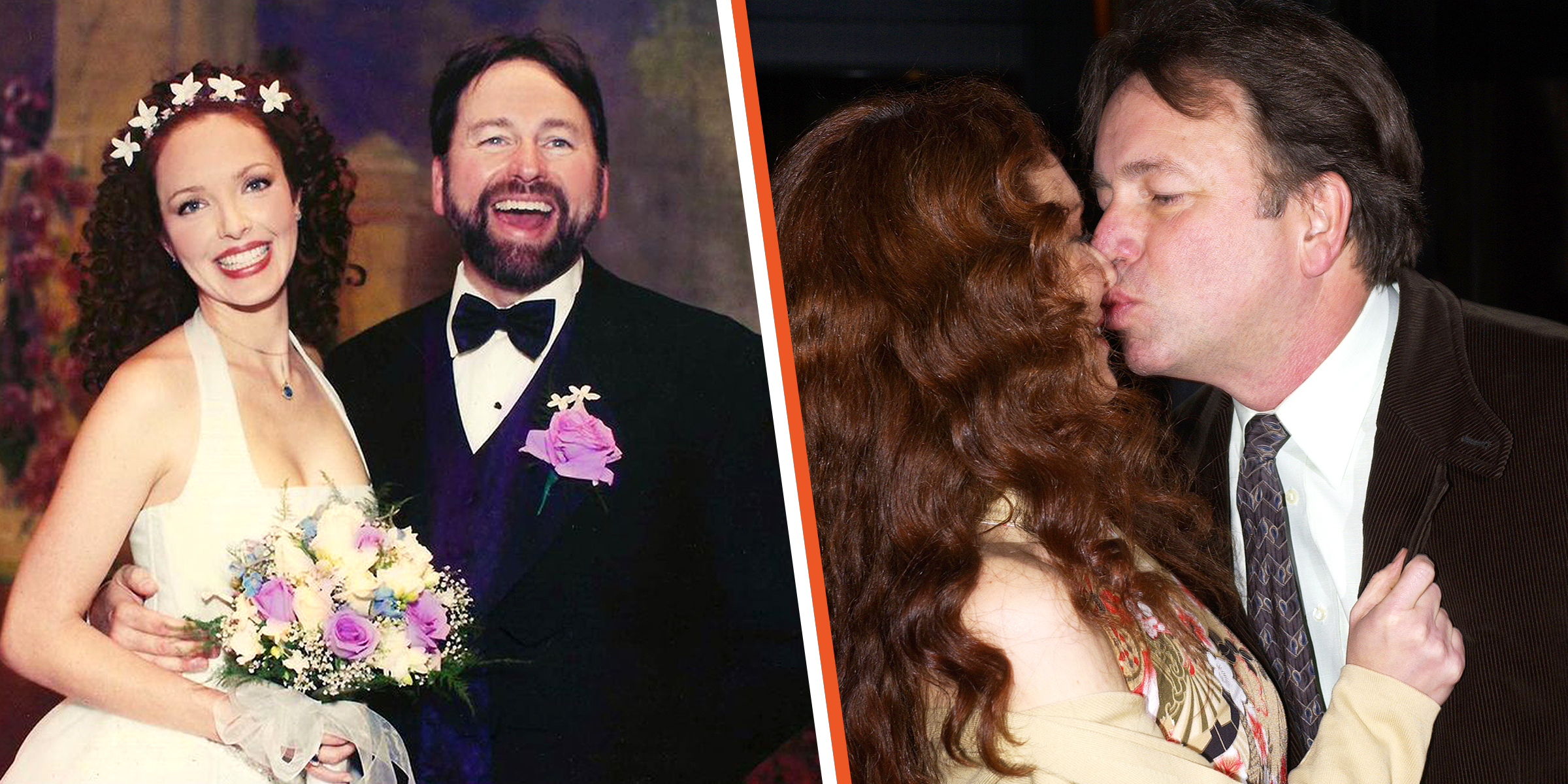 Amy Yasbeck and John Ritter, 1999 | Amy Yasbeck and John Ritter, 2003 | Source: Instagram.com/yasbeckamy | Getty Images