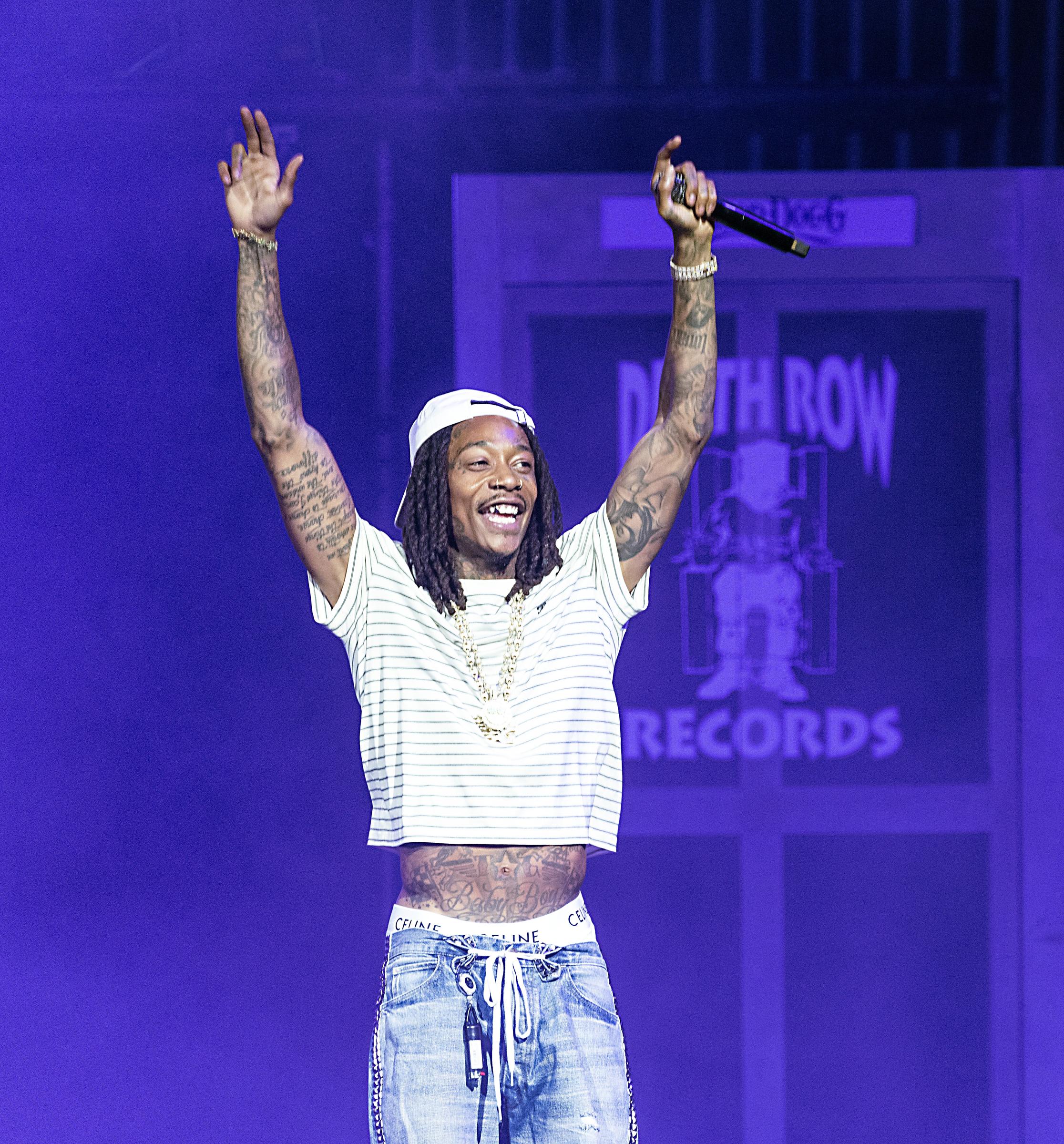 Wiz Khalifa performs at PNC Music Pavilion on August 8, 2023, in Charlotte, North Carolina. | Source: Getty Images