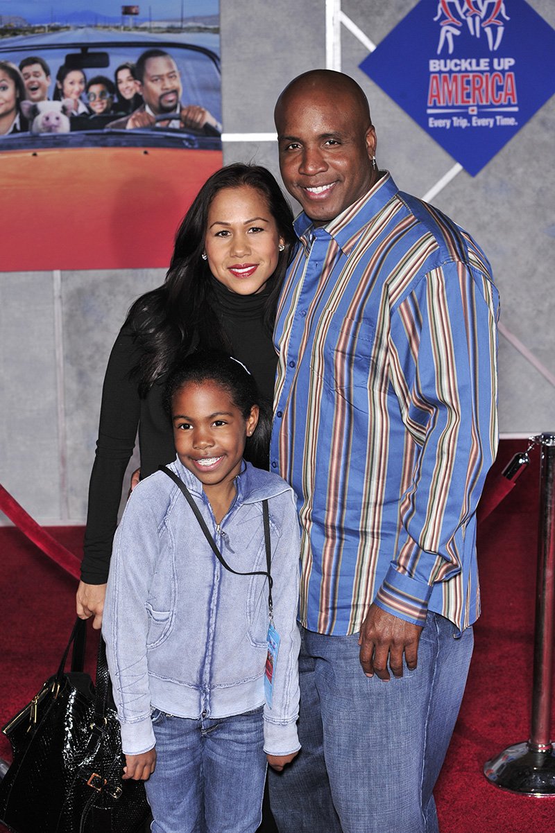 Barry Bonds, former wife Liz Watson and their daughter Aisha at the world premiere of "College Road Trip" at the El Capitan Theatre, Hollywood. March 3, 2008 Los Angeles. I Image: Shutterstock.