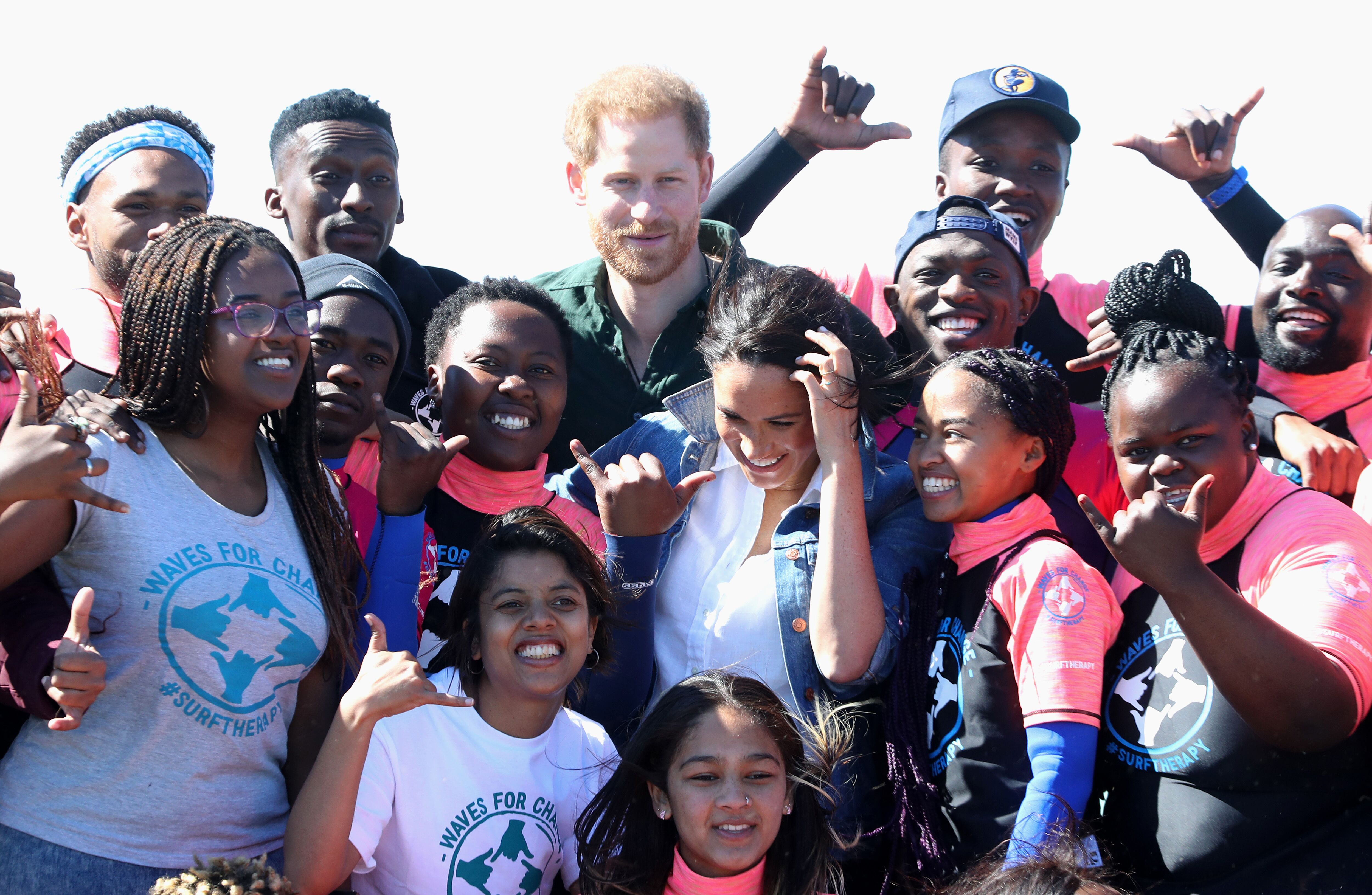 Prince Harry and Meghan Markle visit Waves for Change. | Source: Getty Images