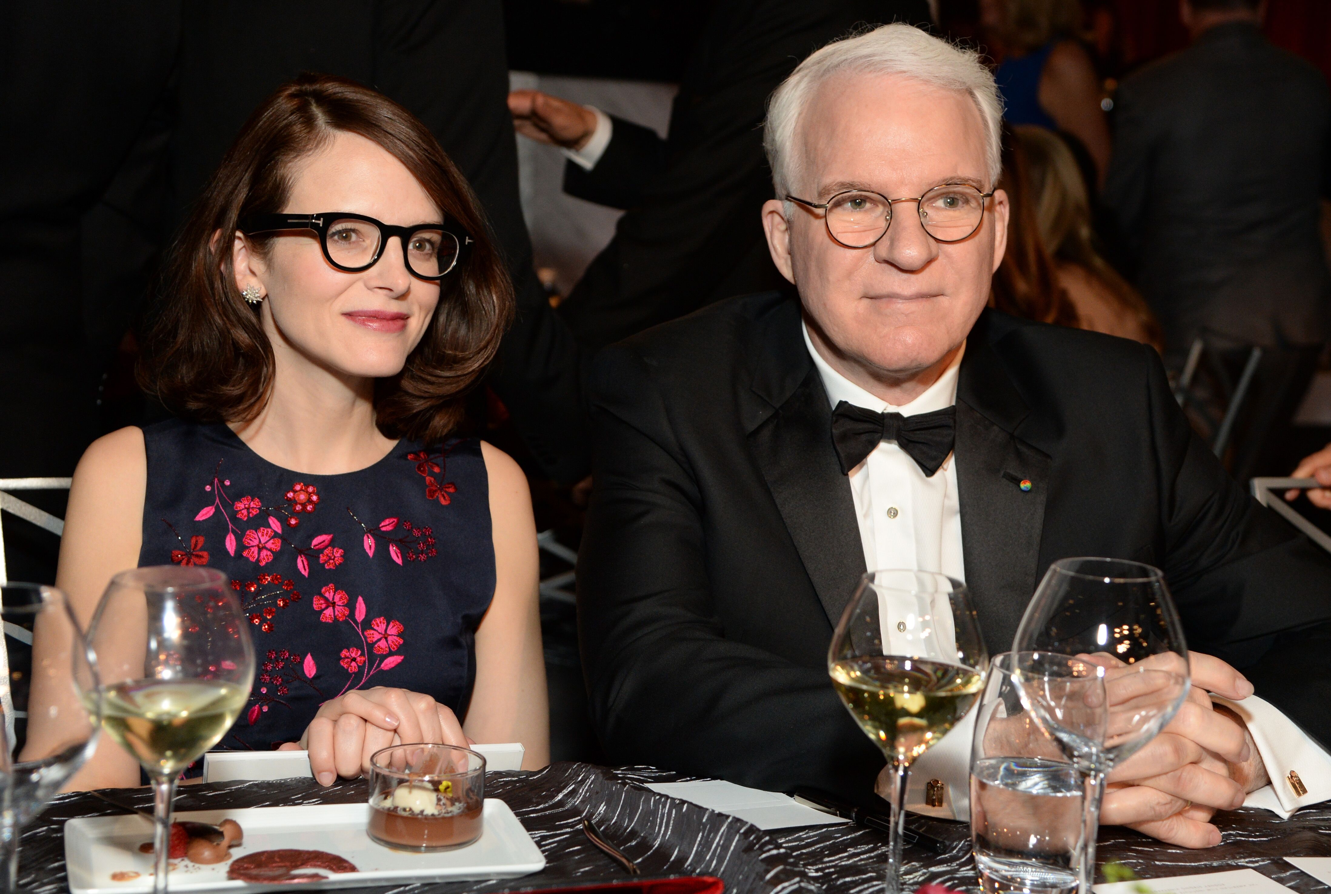 Anne Stringfield and honoree Steve Martin attend the 43rd AFI Life Achievement Award Gala. | Source: Getty Images