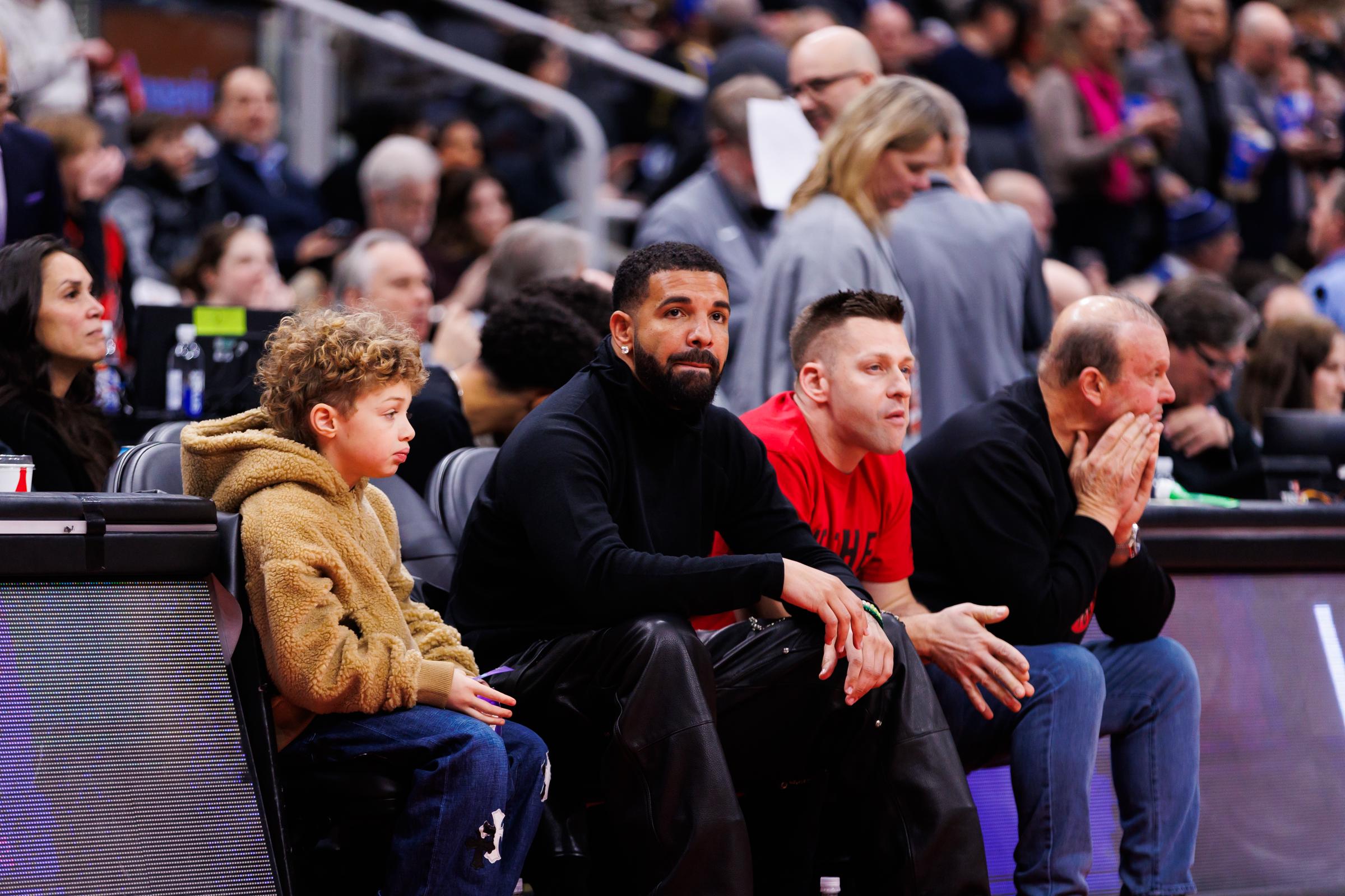 Adonis and Drake at Scotiabank Arena in Toronto, Canada, on January 13, 2025 | Source: Getty Images