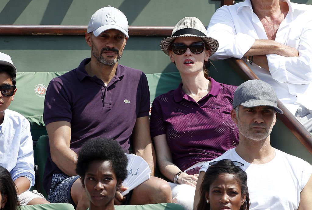 Audrey Fleurot et Djibril Glissant le 5 juin 2015 à Roland Garros. l Source : Getty Images