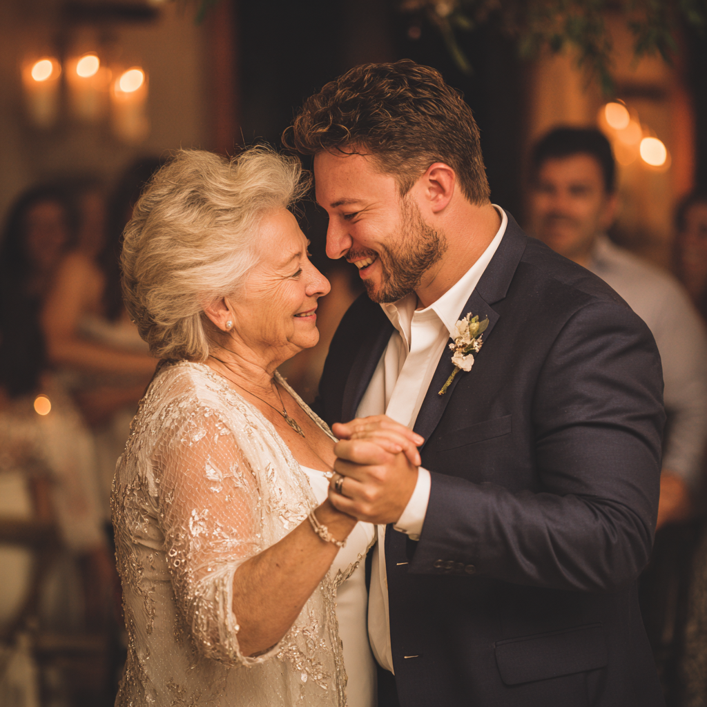 A groom dancing with his mom at his wedding | Source: Midjourney