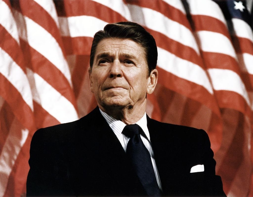 President Ronald Reagan at Durenberger Republican convention Rally, 1982 | Photo: Getty Images