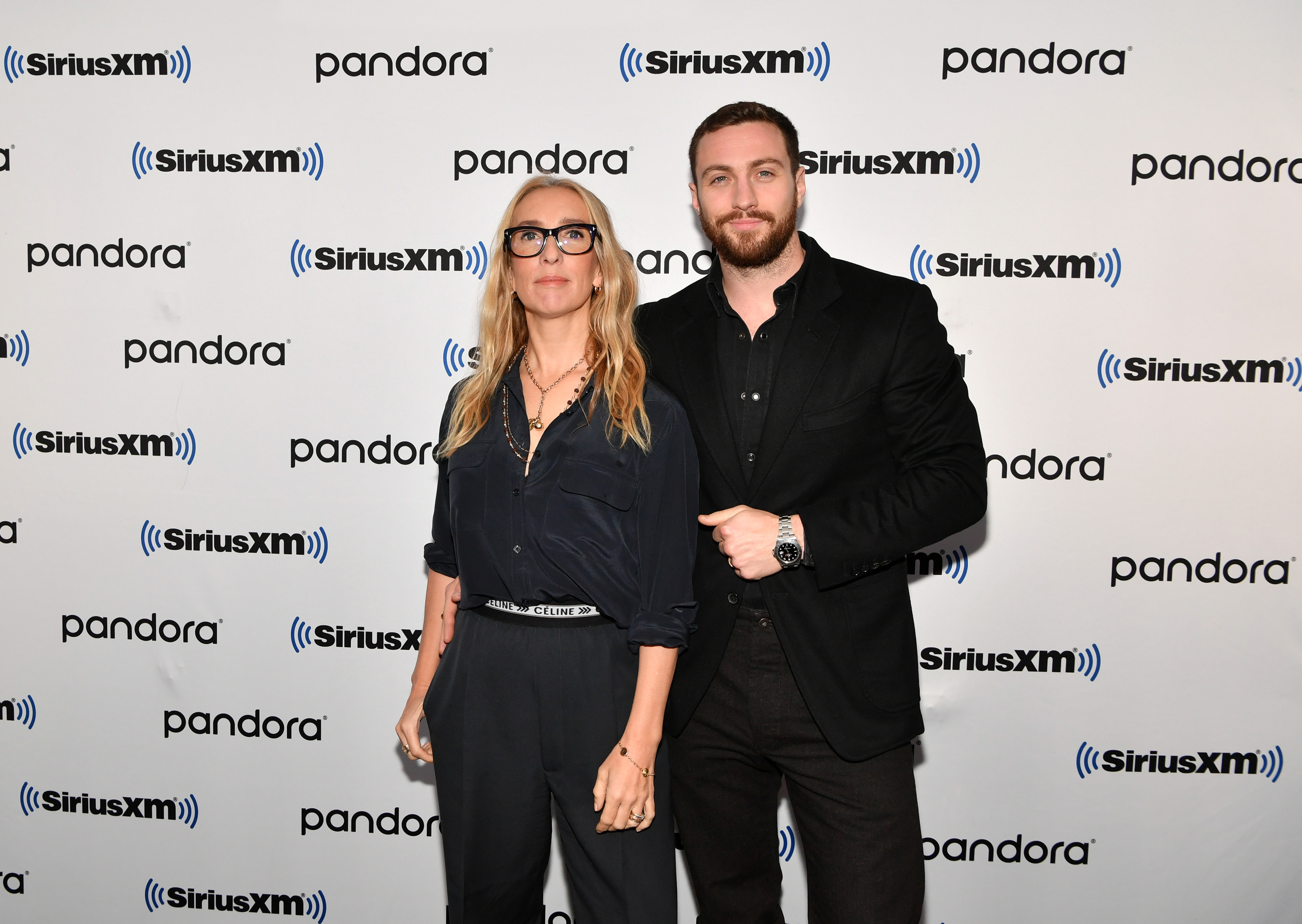 Sam and Aaron Taylor-Johnson visit SiriusXM Studios on 2 December 2019 in New York City. | Source: Getty Images